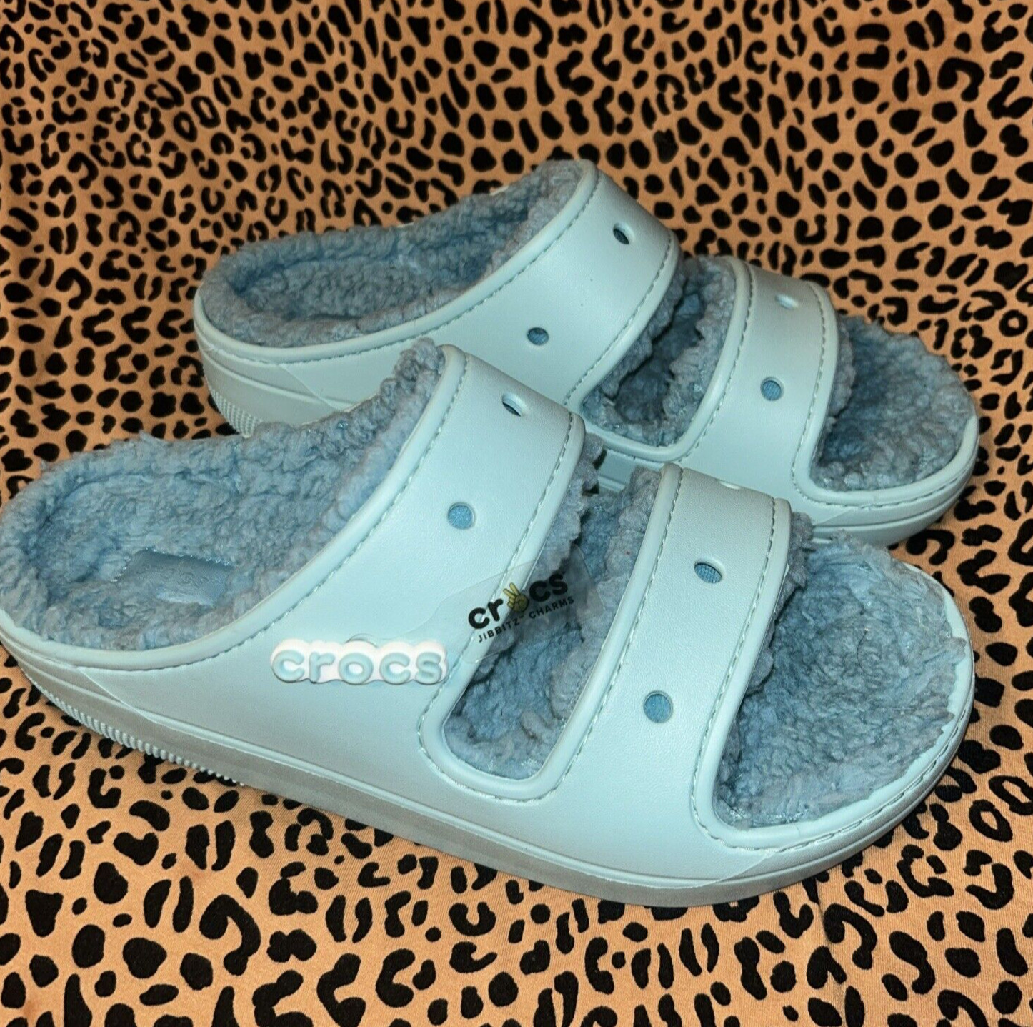 Crocs Slides Women’s 10 Men’s 8 Fleece Lined Lightweight Slip-on Sandals Jibbit