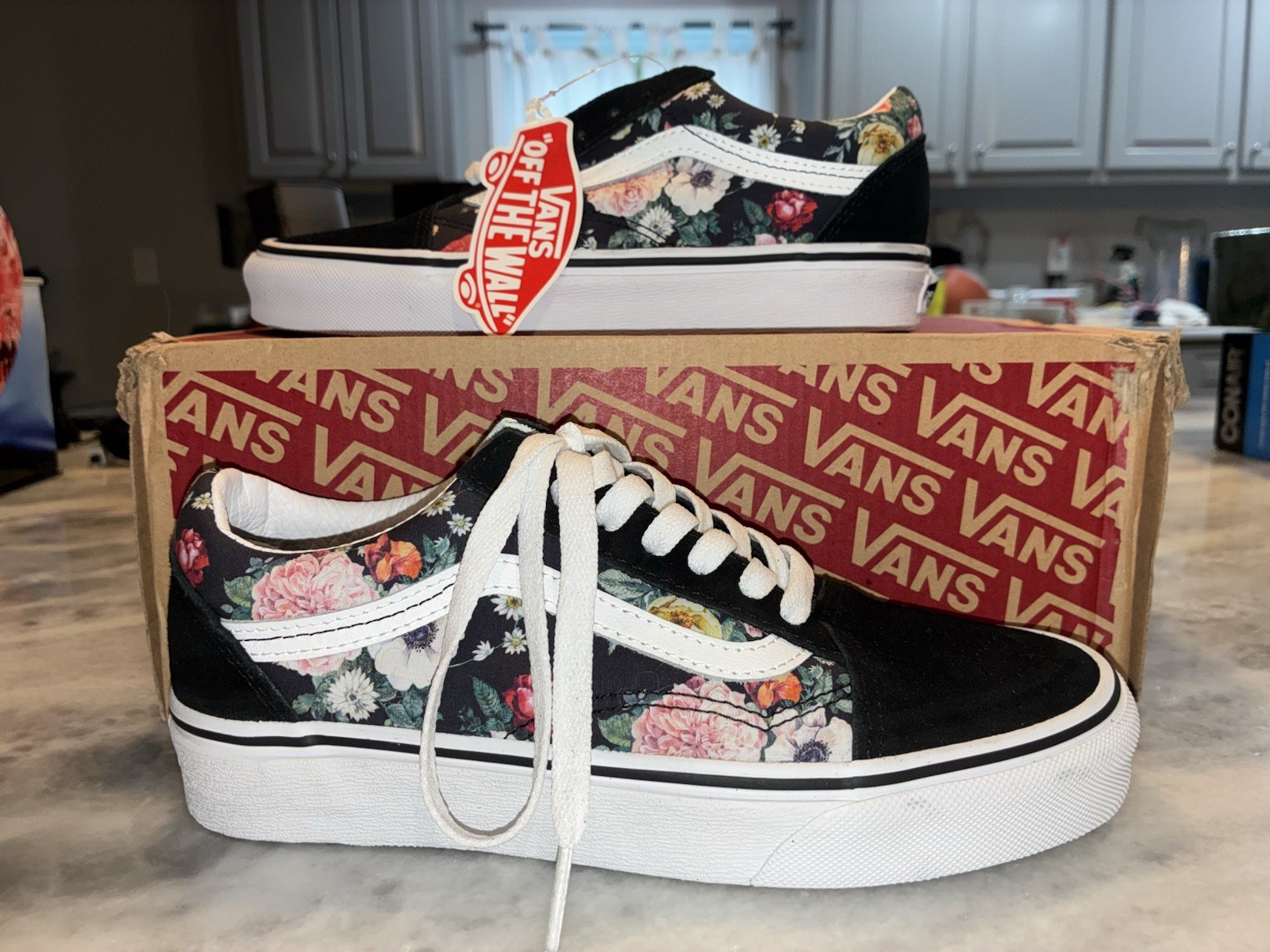 VANS Old Skool Shabby Garden Floral Canvas Suede Leather Women’s 6.5 Shoes NWT