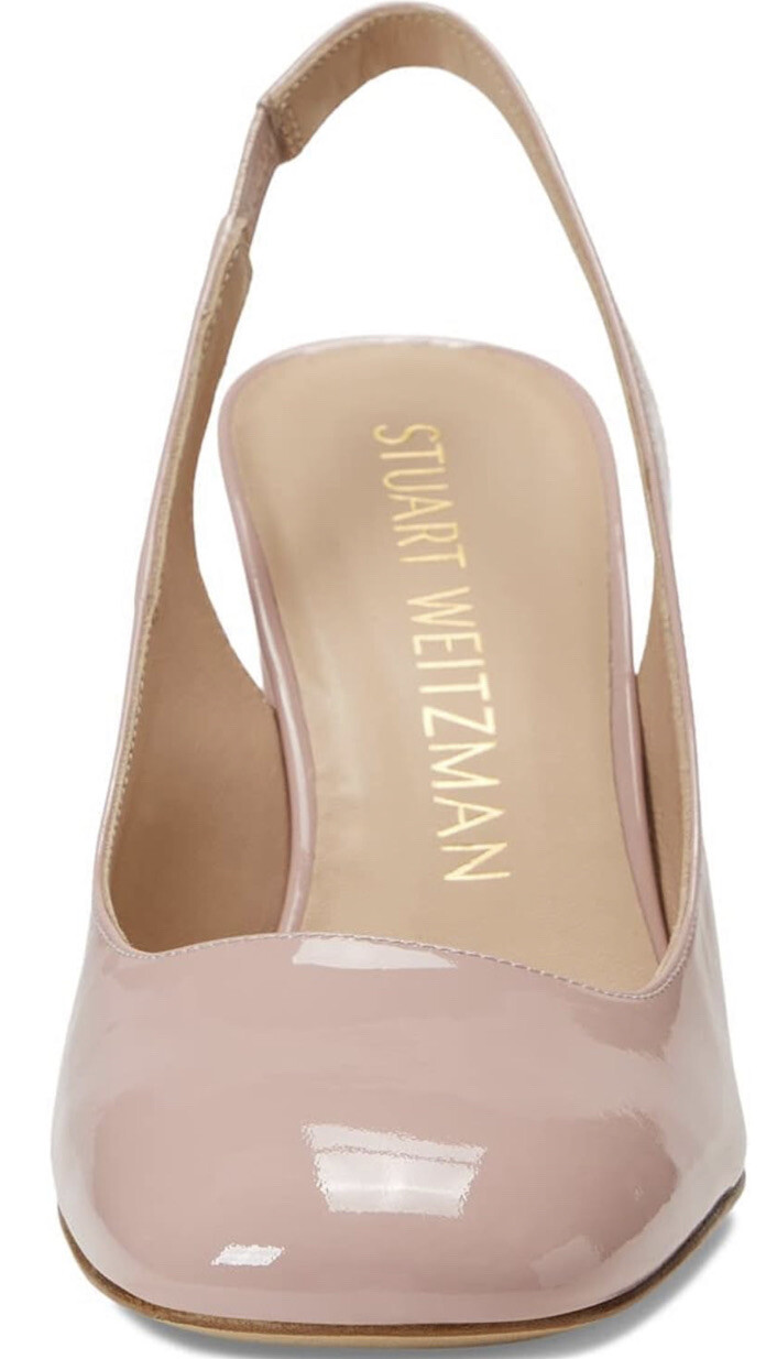 Stuart Weitzman Curveblock Patent Slingback Pumps Size 38.5