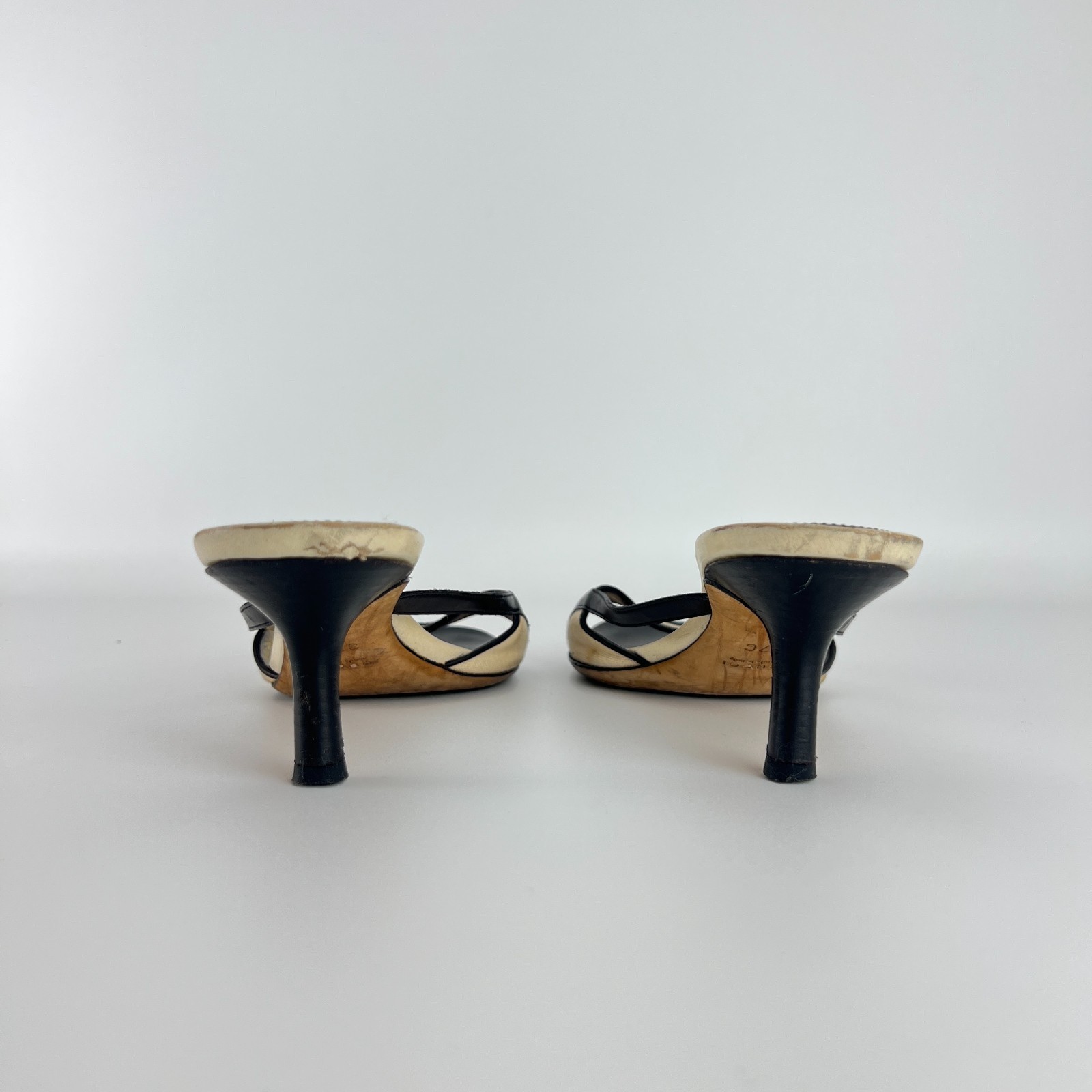 Gucci | Auth Tom Ford Era Vintage Black Leather Sandal Slide Mules (37)