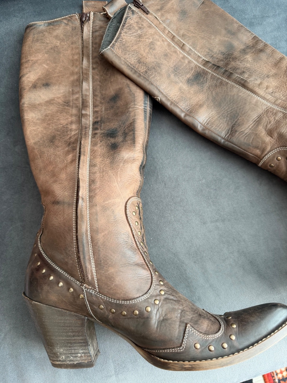 Navyboot Leather Cowboy Boots | Size EU 39 US 8.5 | Western Boho Style |