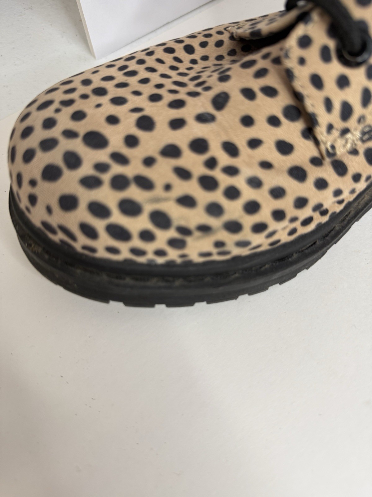 Torrid Leopard Print Combat Boots 9.5WW Wide Width Lace Up Side Zip 13669726