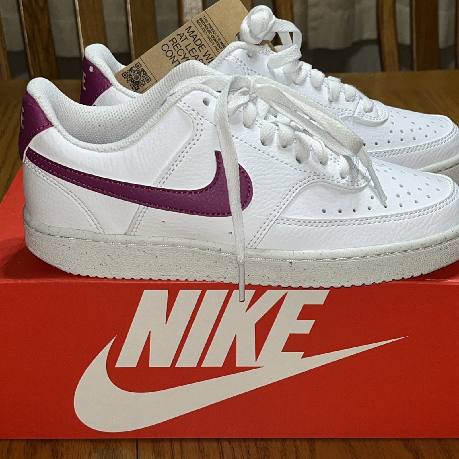 Nike Court Vision Low NN Women SZ6 Casual Shoes DH3158-500 Cactus Flower PinkNew
