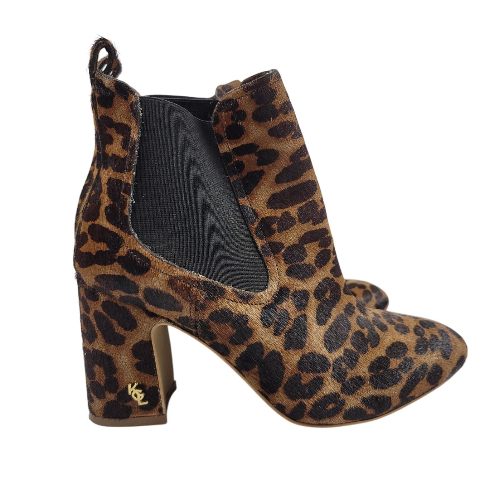 Chelsea Ankle Bootie Kurt Geiger Cheetah Leopard Heels 36.5 US 6 Designer Emblem