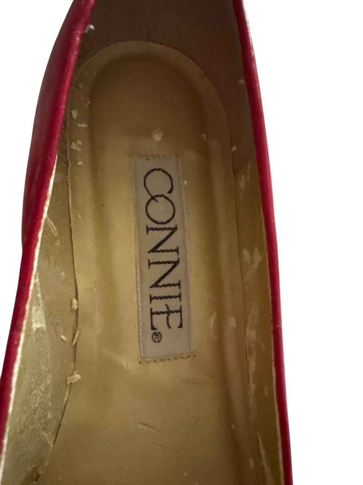 Vintage Red Leather Low Block Heel Pumps Size 5.5B Made In Brazil By Connie