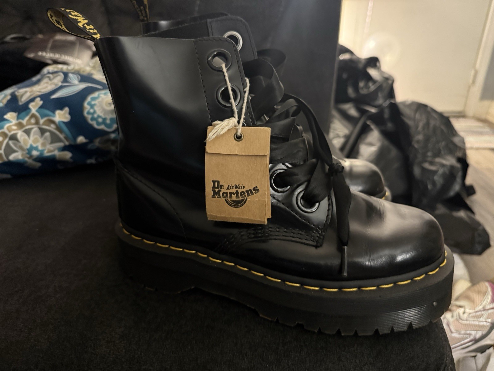 Black Doc Marten platform Molly boots size 9 womens
