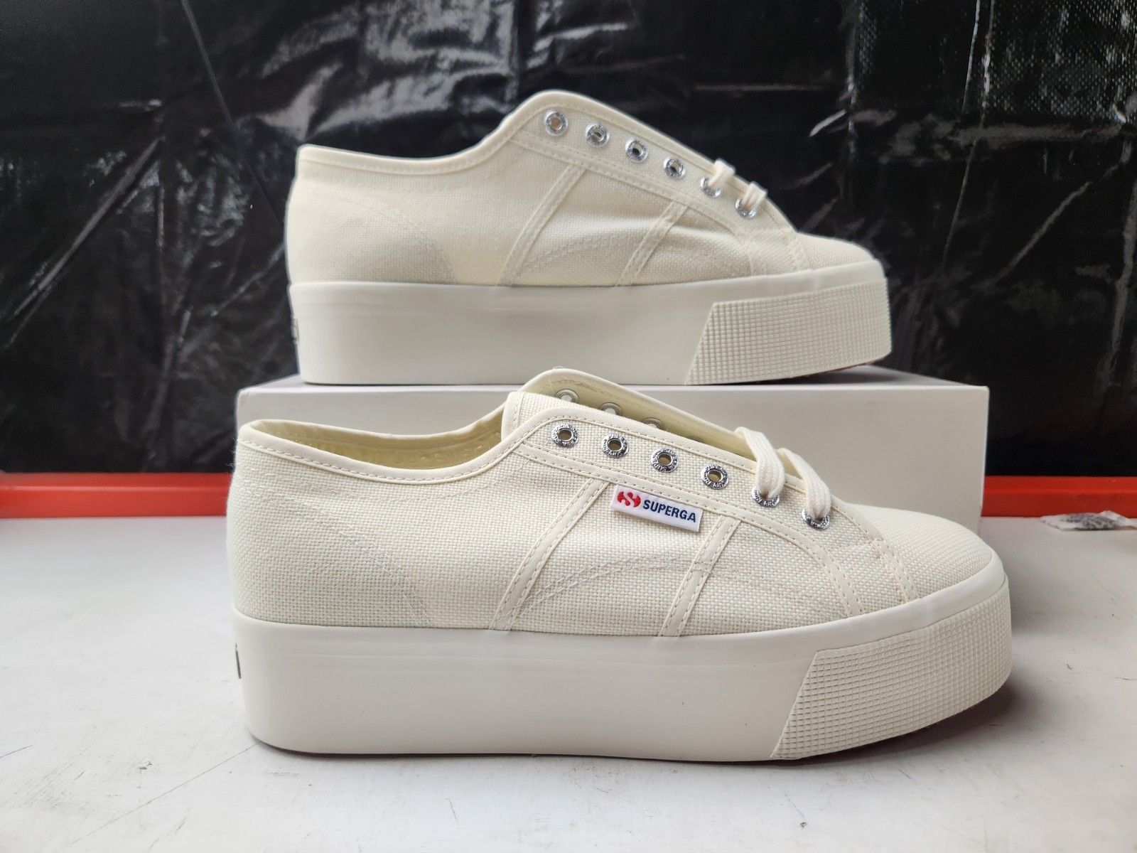Superga Unisex 2790 Platform Sneakers – Beige Natural, Size 9.5 M/ 11 W US
