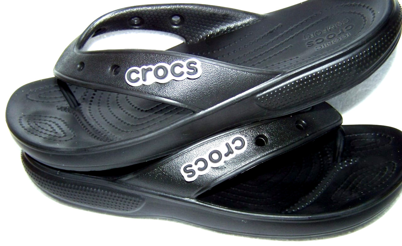 Crocs Baya 10 Wmns / Mens 8 Flip Flop Sandals 208192 Black Slip Ons Unisex NTNEW