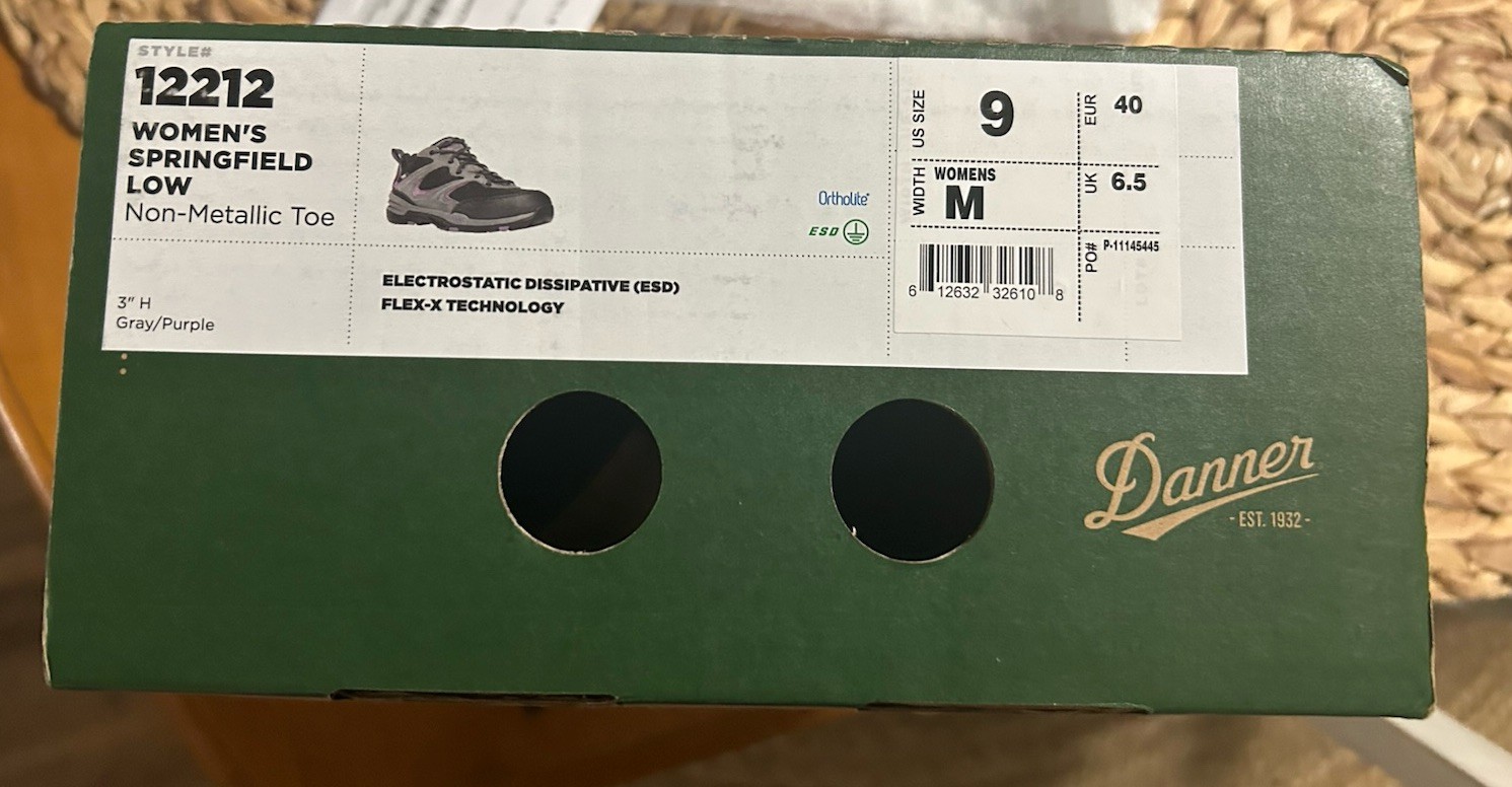 Women’s DANNER Boot Springfield Low Grey and Purple Size 9 NEW In Box