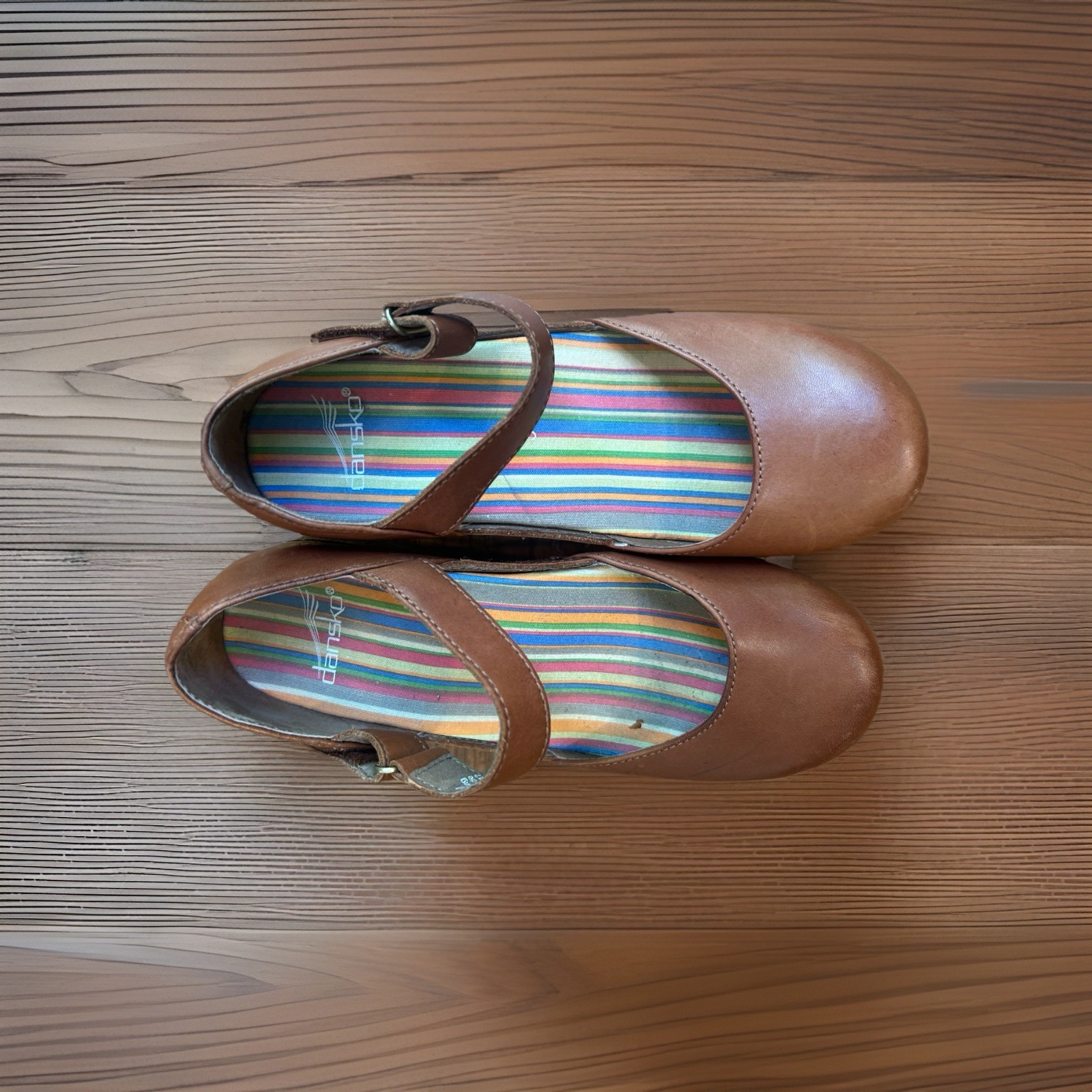 Dansko Maryjane Full Grain Leather Clog Brown (Whiskey) EU 37 US Womens 6.5-7
