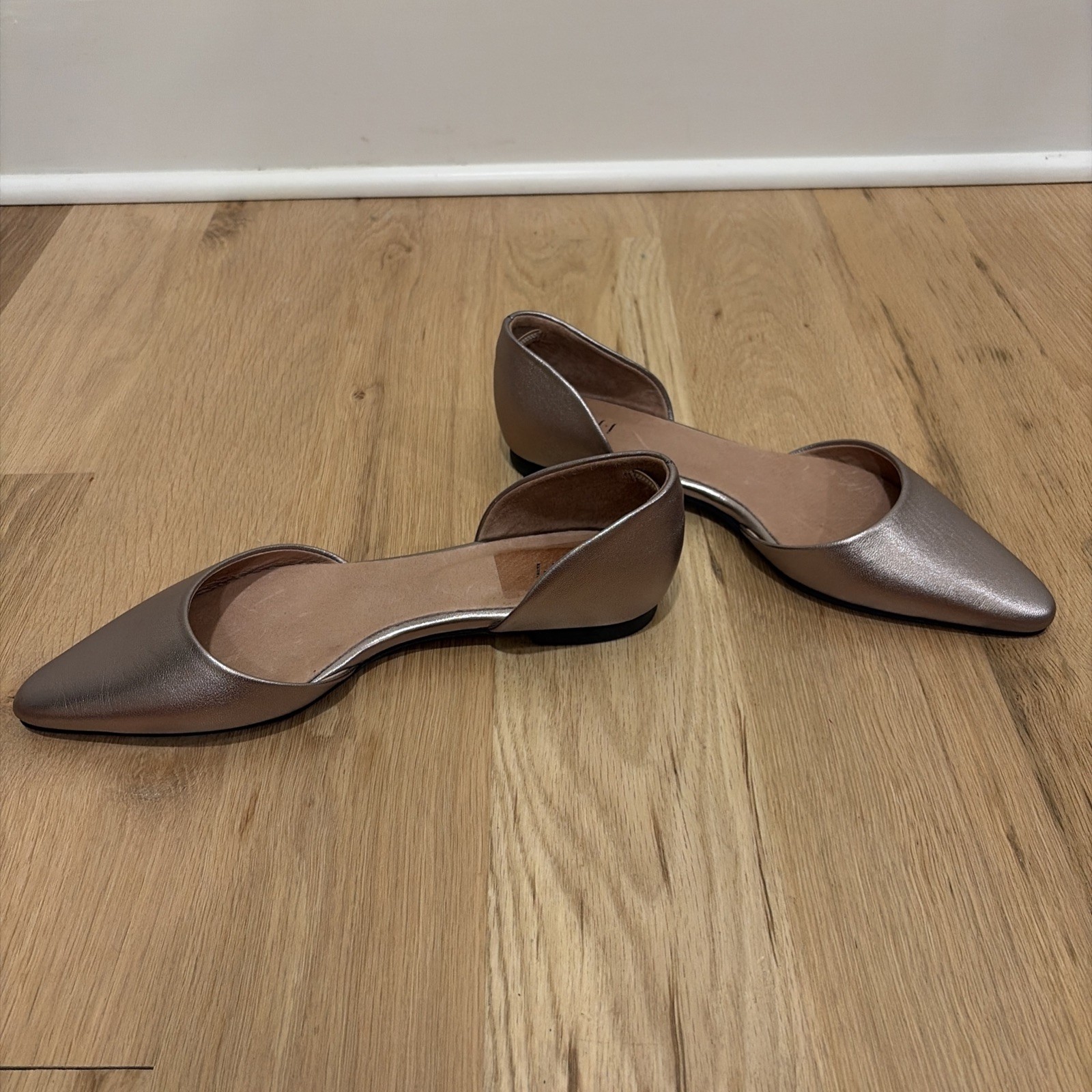 J Jill Ida D’Orsay Flats Loafers Shoes Womens 10 Gold Metallic Leather Slip On
