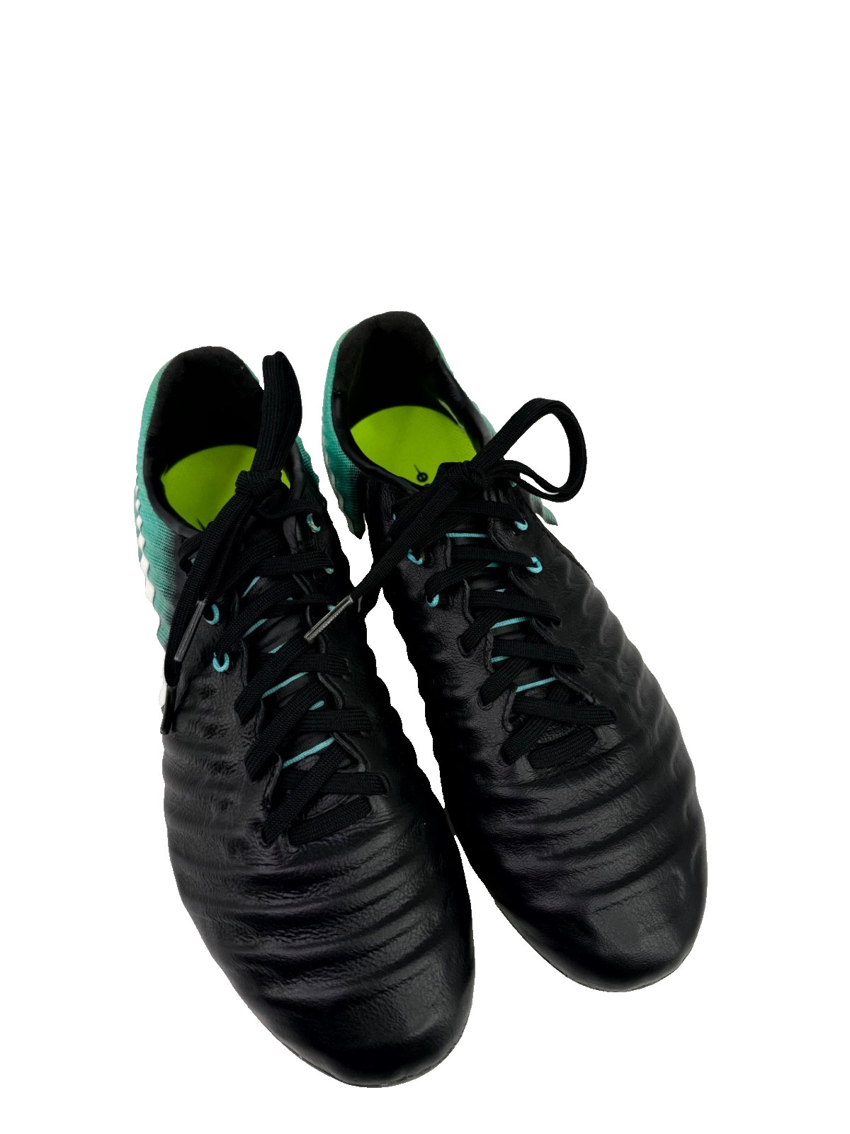 Nike Tiempo Legacy III FG Soccer Cleats Womens Size 8 897803-002 Black/Aqua