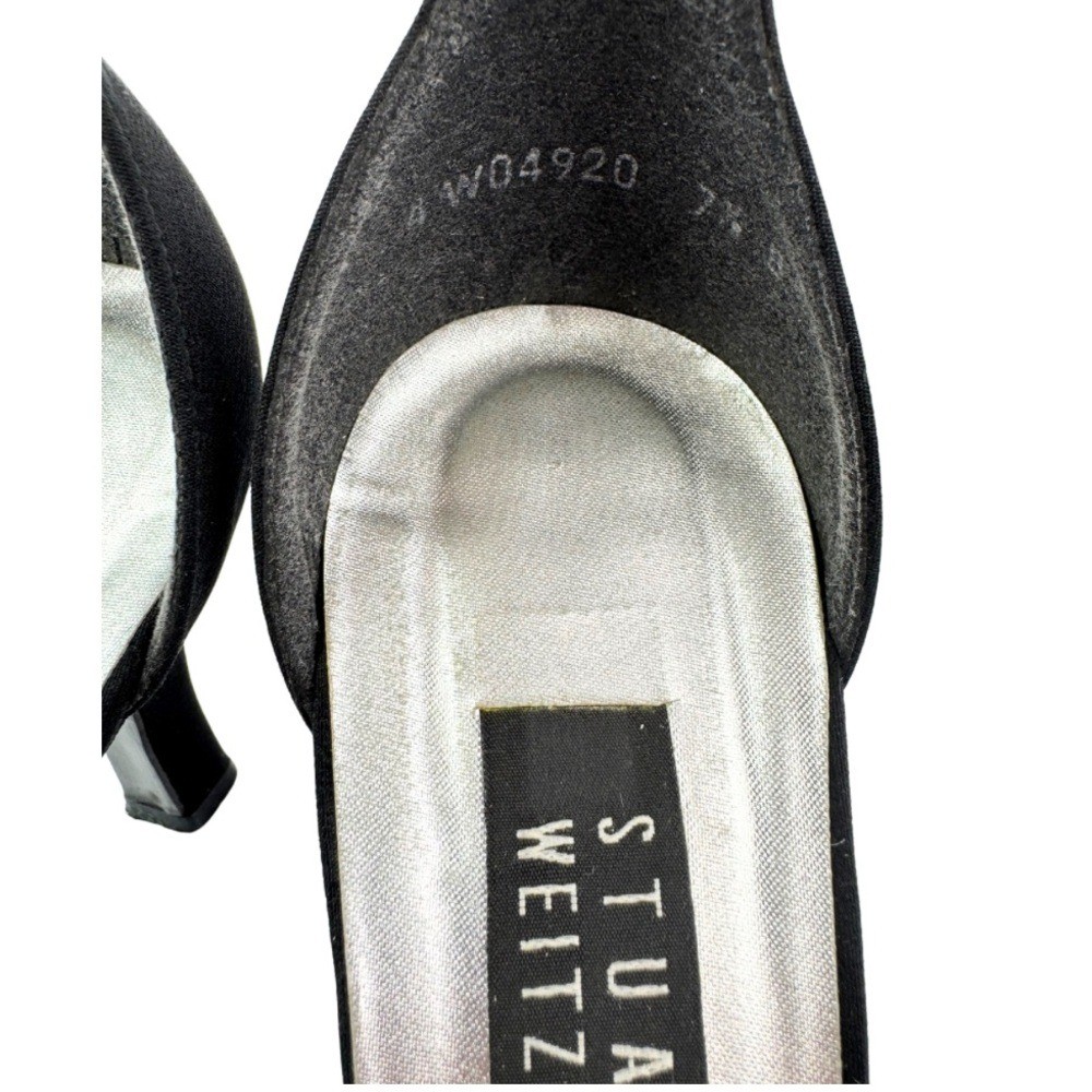 Stuart Weitzman Jezebella Women’s Black Rhinestone Ball Tie Formal Shoe Size 7.5