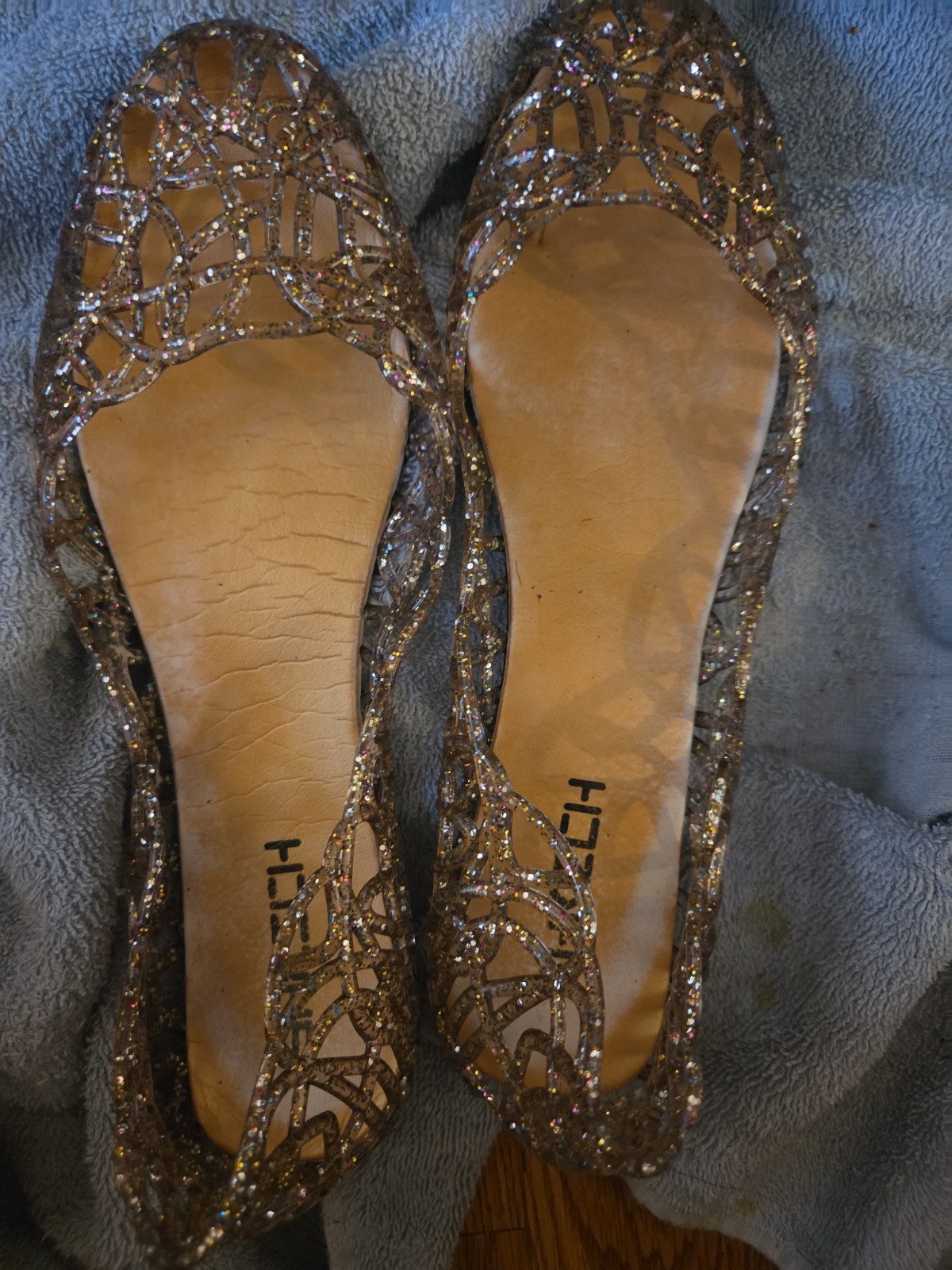 Fair Condition Jelly Shoes With Sparkles Size 9