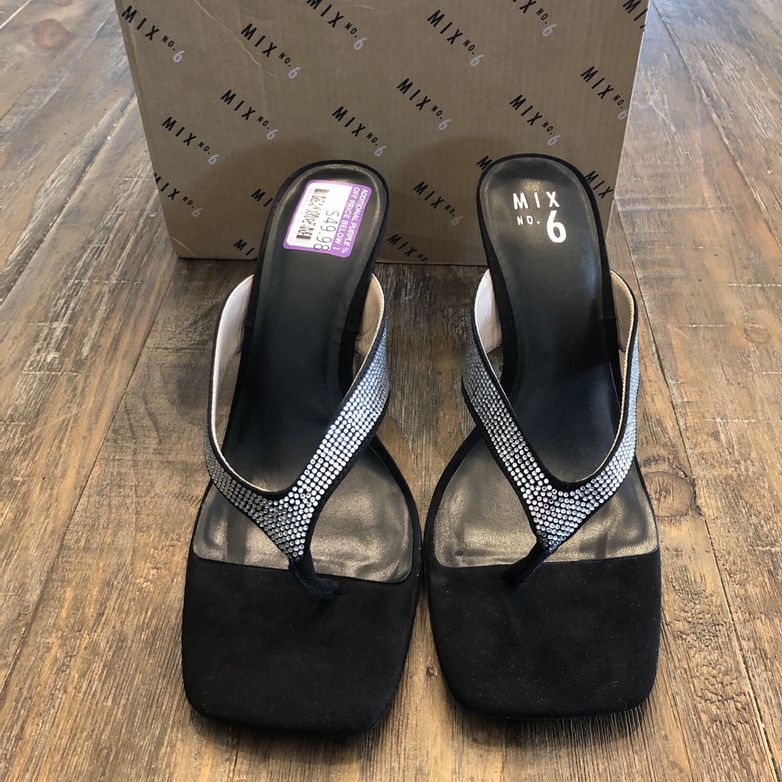 Mix No. 6 Gaile Sandal Black Micro Suede 12M