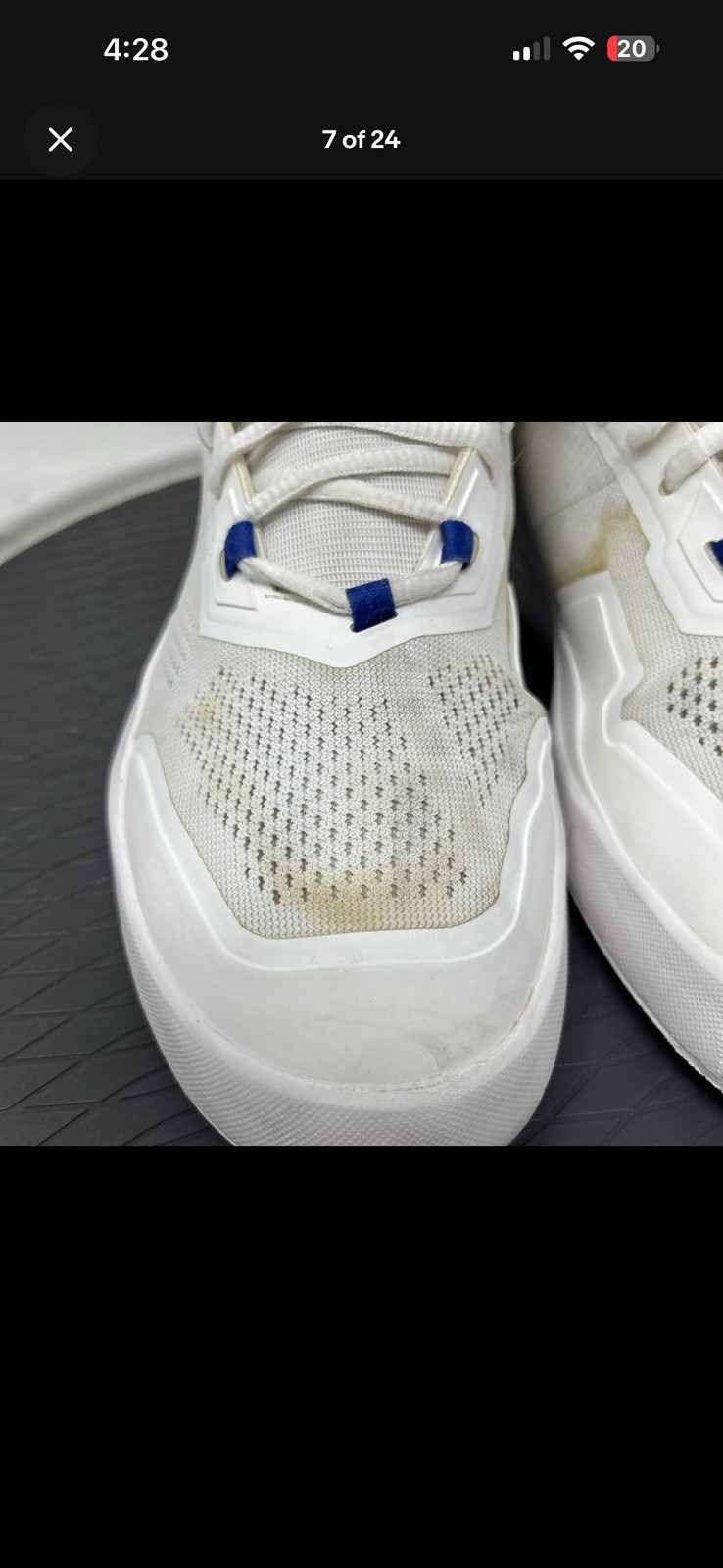 On Cloud The Roger Spin White/Blue Athletic Running Shoes Womens Size 9