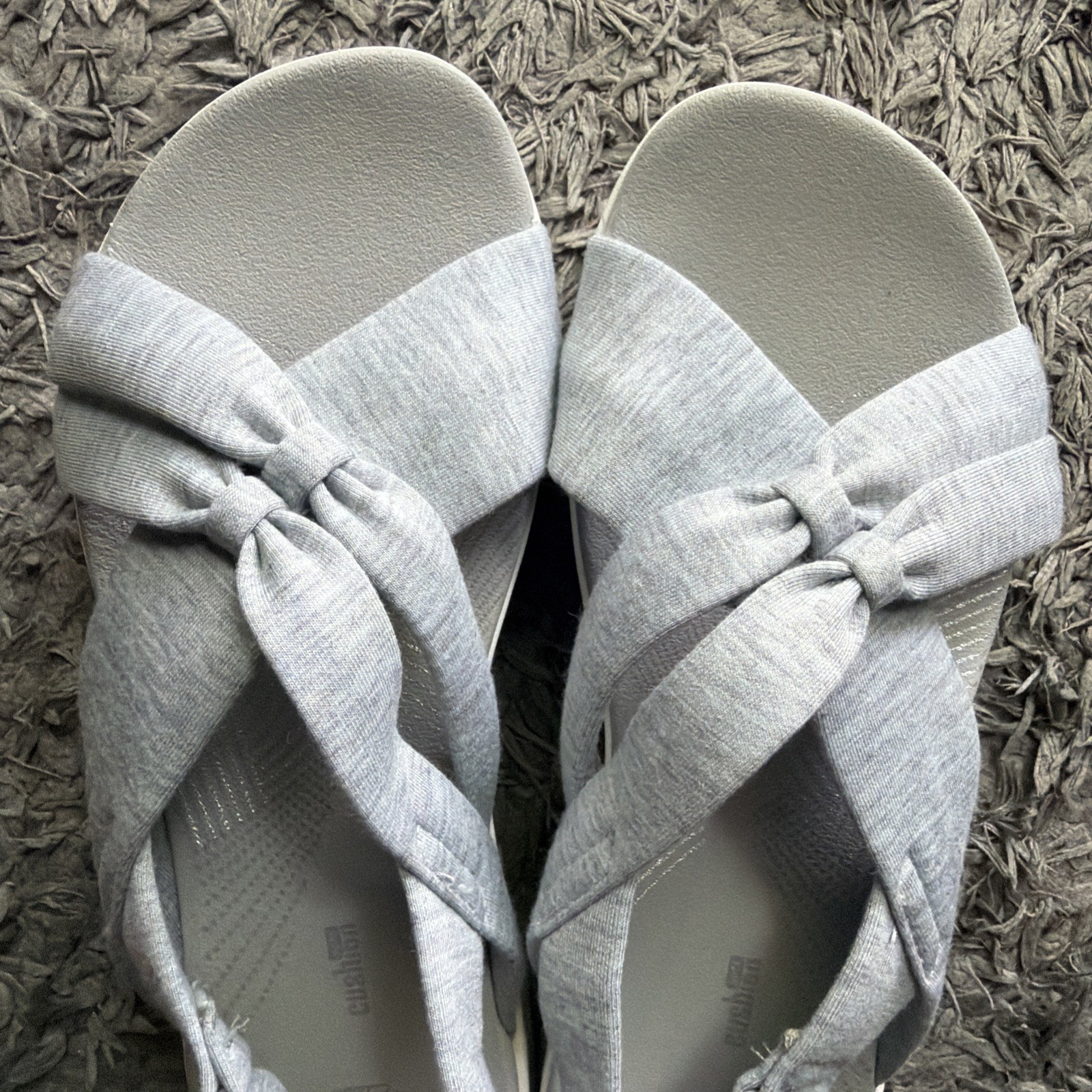 Clarks Cloudsteppers Arla Glison Navy Fabric Wedge Sandals Womens 8