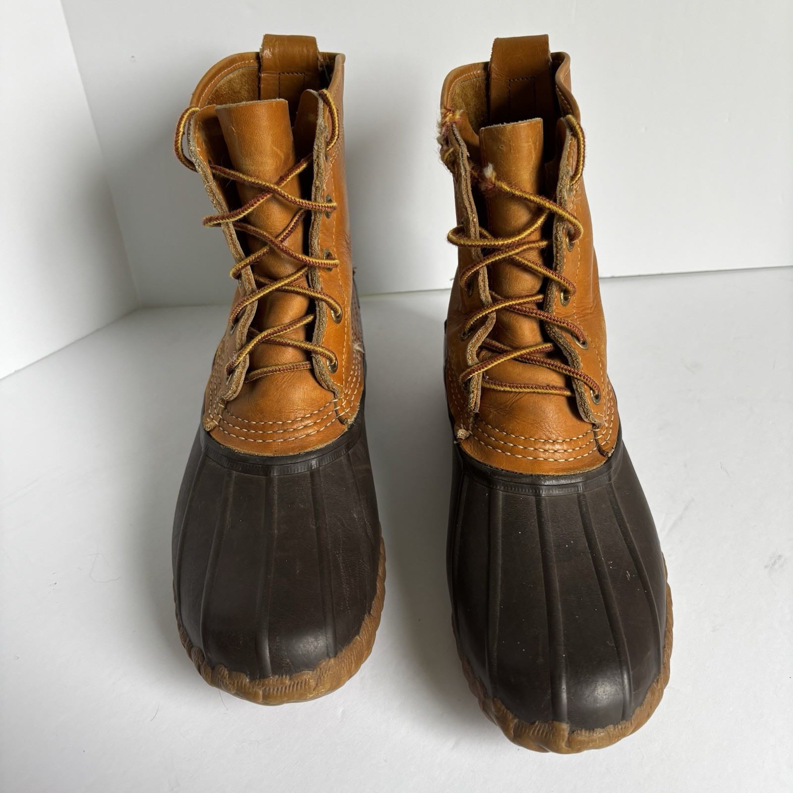 LL Bean Maine Hunting Shoe Duck Boots Women’s Size 8 Brown Leather USA Vintage