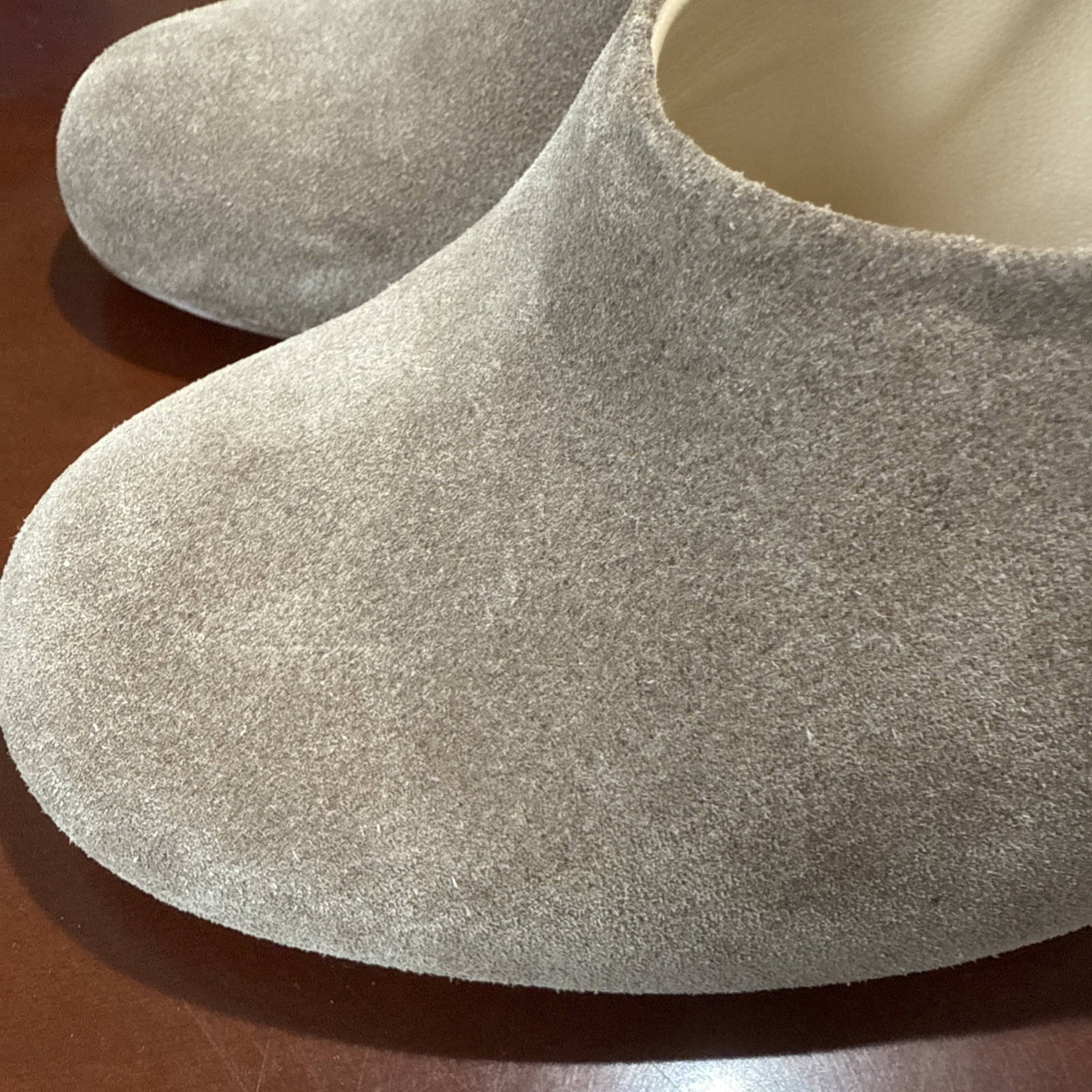 Chloe Leather Pump Heels Shoes Crosta Calf Lana Gray Beige Size 10 Made In Italy