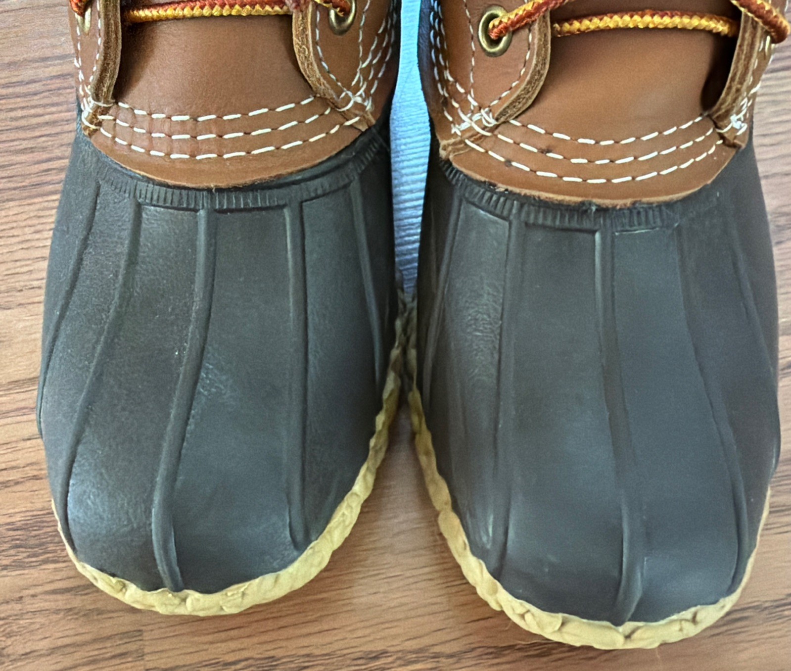 LL BEAN Boots Waterproof 8” Duck Boot 175064 Brown Leather USA Womens Sz 6 EUC