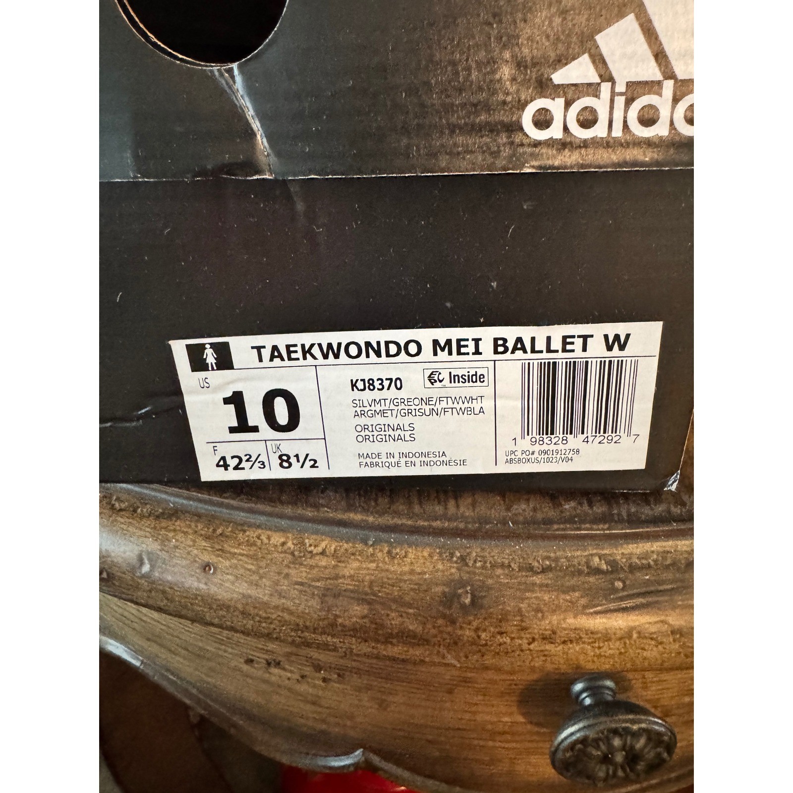 Adidas Taekwondo Mei Ballet W Silver Metallic Grey Sneakers KJ8370 Womens 10