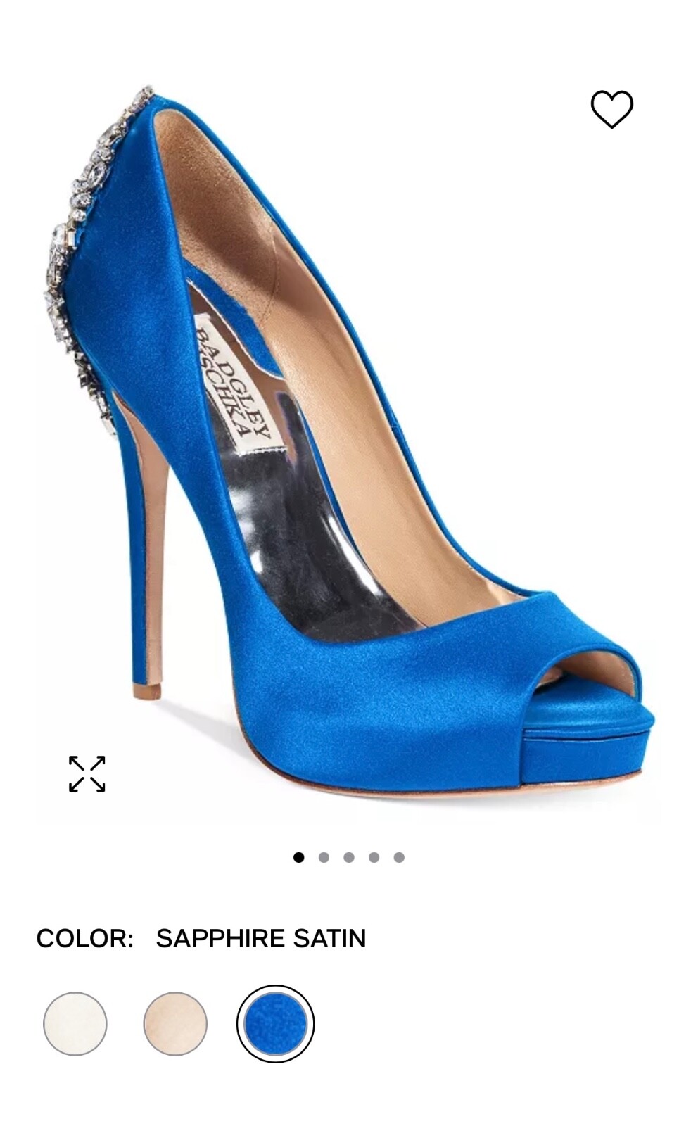 Badgley Mischka Kiara Embellished Peep-Toe Evening Pumps Size 6