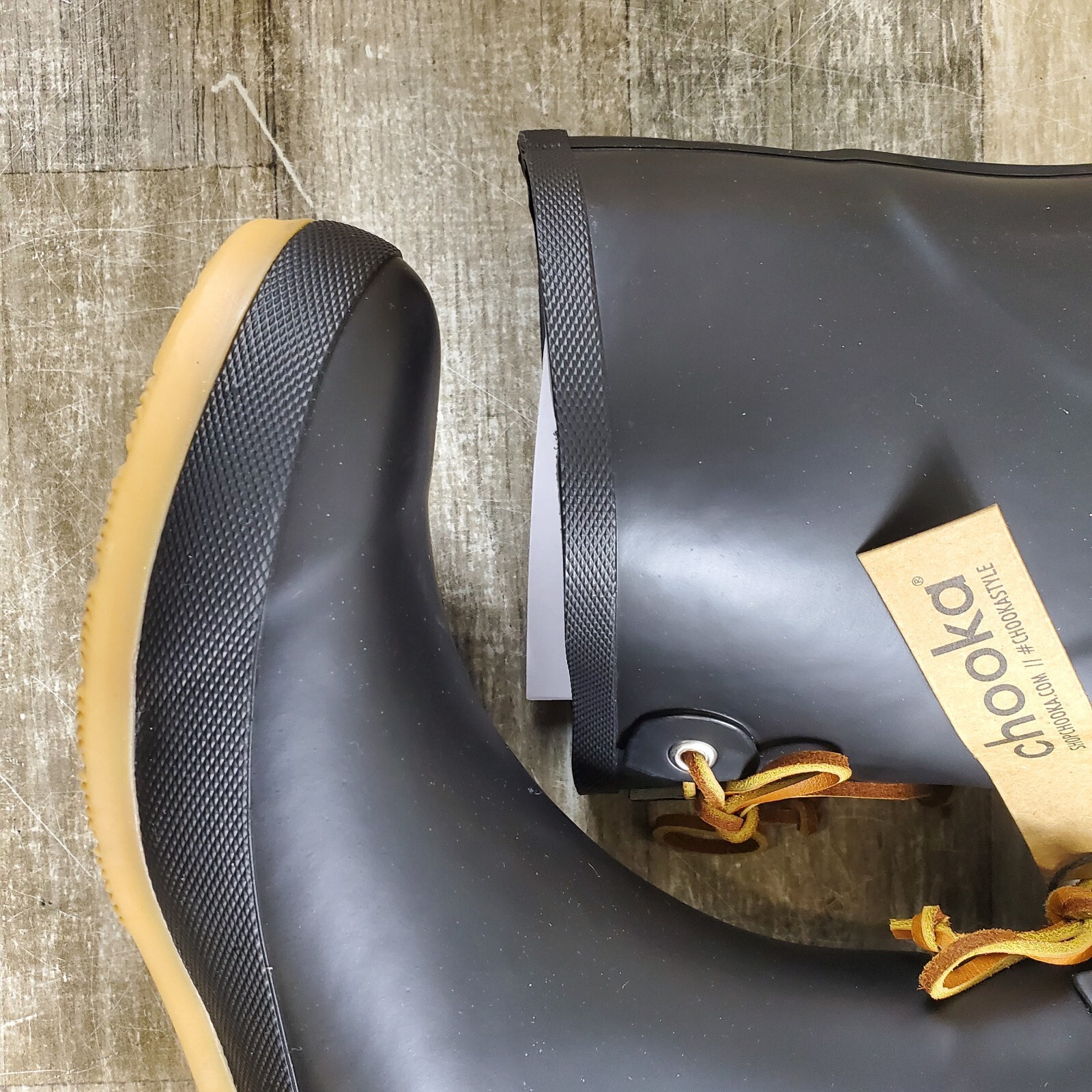 Chooka Womens Classic Boots Sz 11 Black Slip On Rainboots Mid Tie