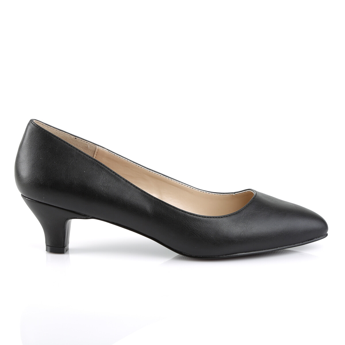 2″ Black Leather Low Heels Mens Crossdresser Pumps Shoes in Womans size 13 14 15