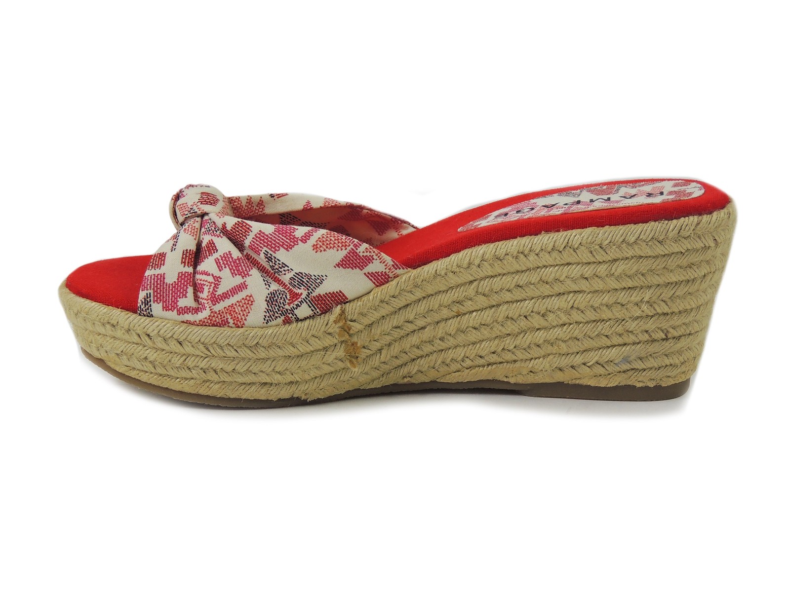 Rampage Women’s Oliviah Slide Platform Sandals Red Fabric Size 7 Medium (B, M)