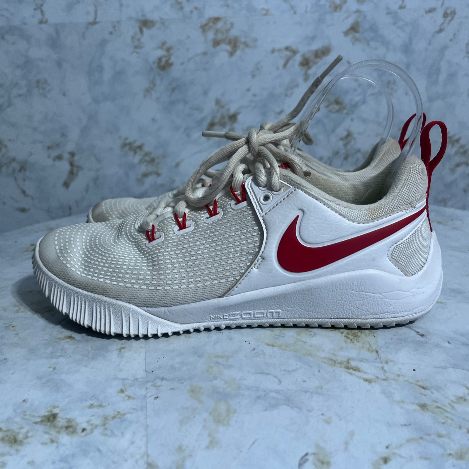Nike Zoom Hyperace 2 Womens Size 7 Volleyball Shoes White Red Athletic Sneakers