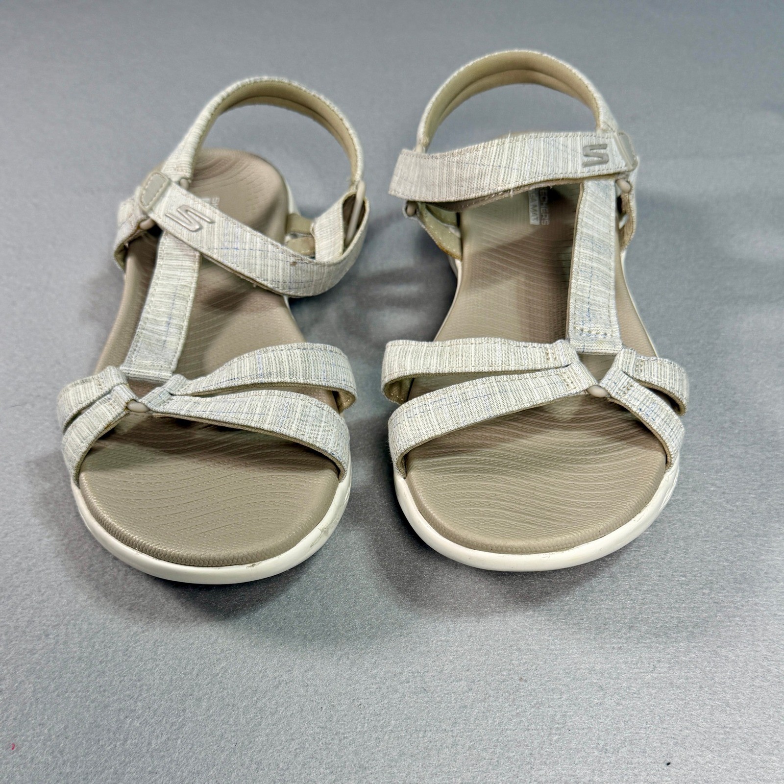 Skechers Womens On-the-GO 600 Goga Mat Strappy Sandals Size 8 Taupe 16182