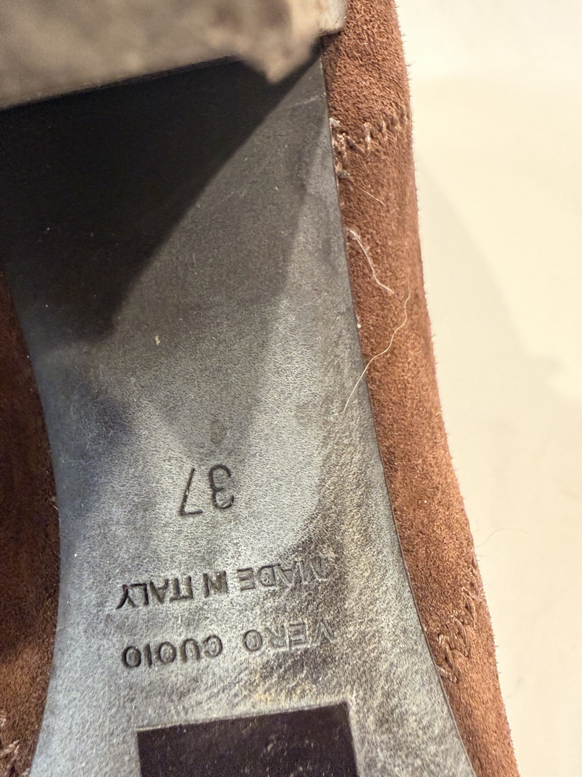Lanvin Vintage Brown Crocodile Suede Knee High Boots – Size 37