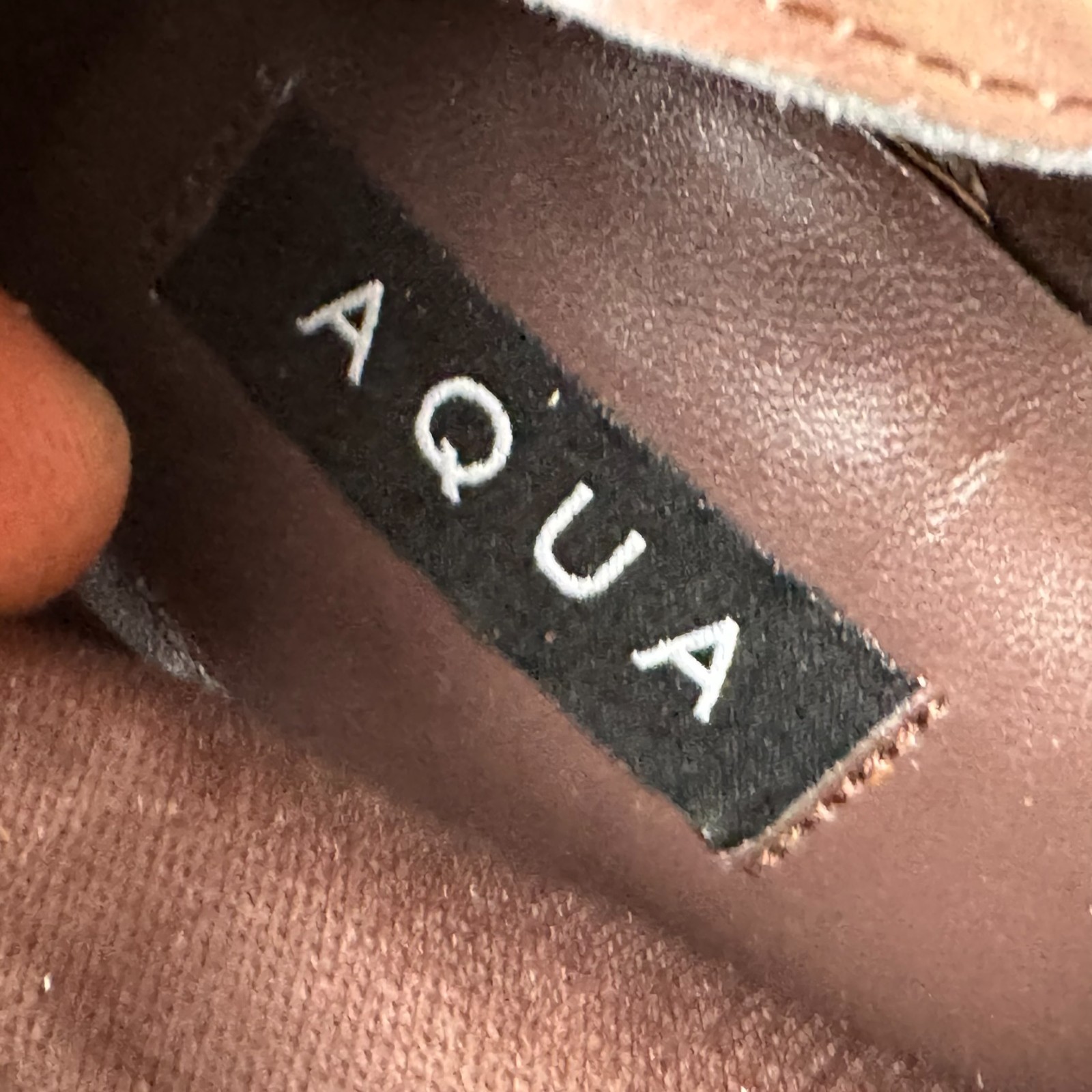 Aqua Women’s Brown Croc Embossed Leather Tall Heeled Boots Size 9 damage
