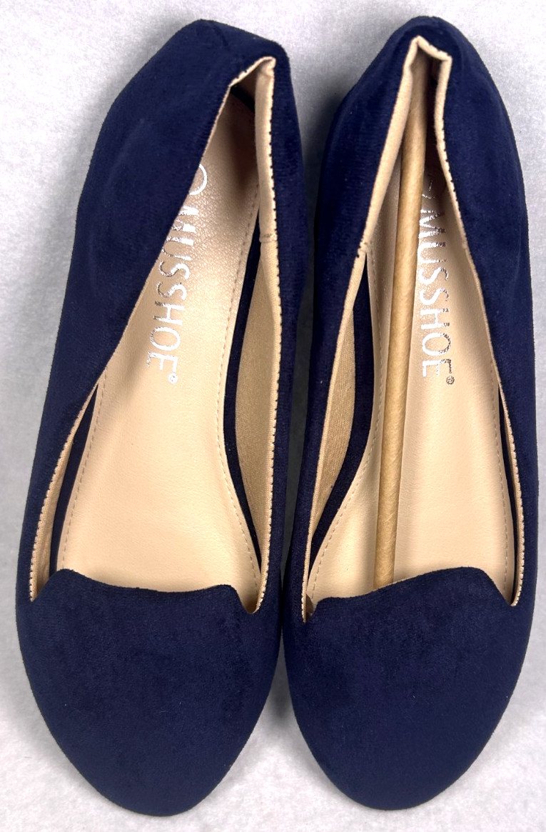 MUSSHOE Women’s Size 7 NAVY BLUE Slip-on Flats Round Toe Soft & Comfortable NEW
