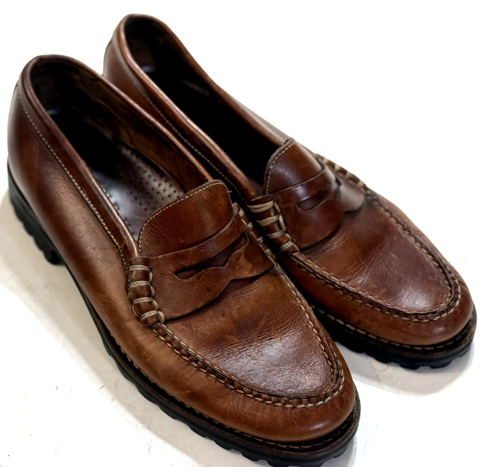 Cole Hann women’s made in brazil brown leather penny loafers size 7.5 AA