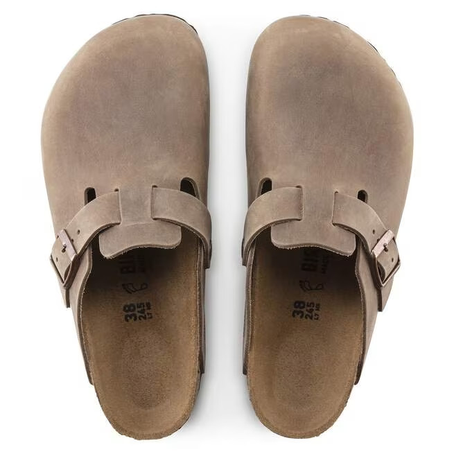 Birkenstock Boston Tobacco Brown Oiled Leather Clog Shoes Narrow/Wide EU 37-45