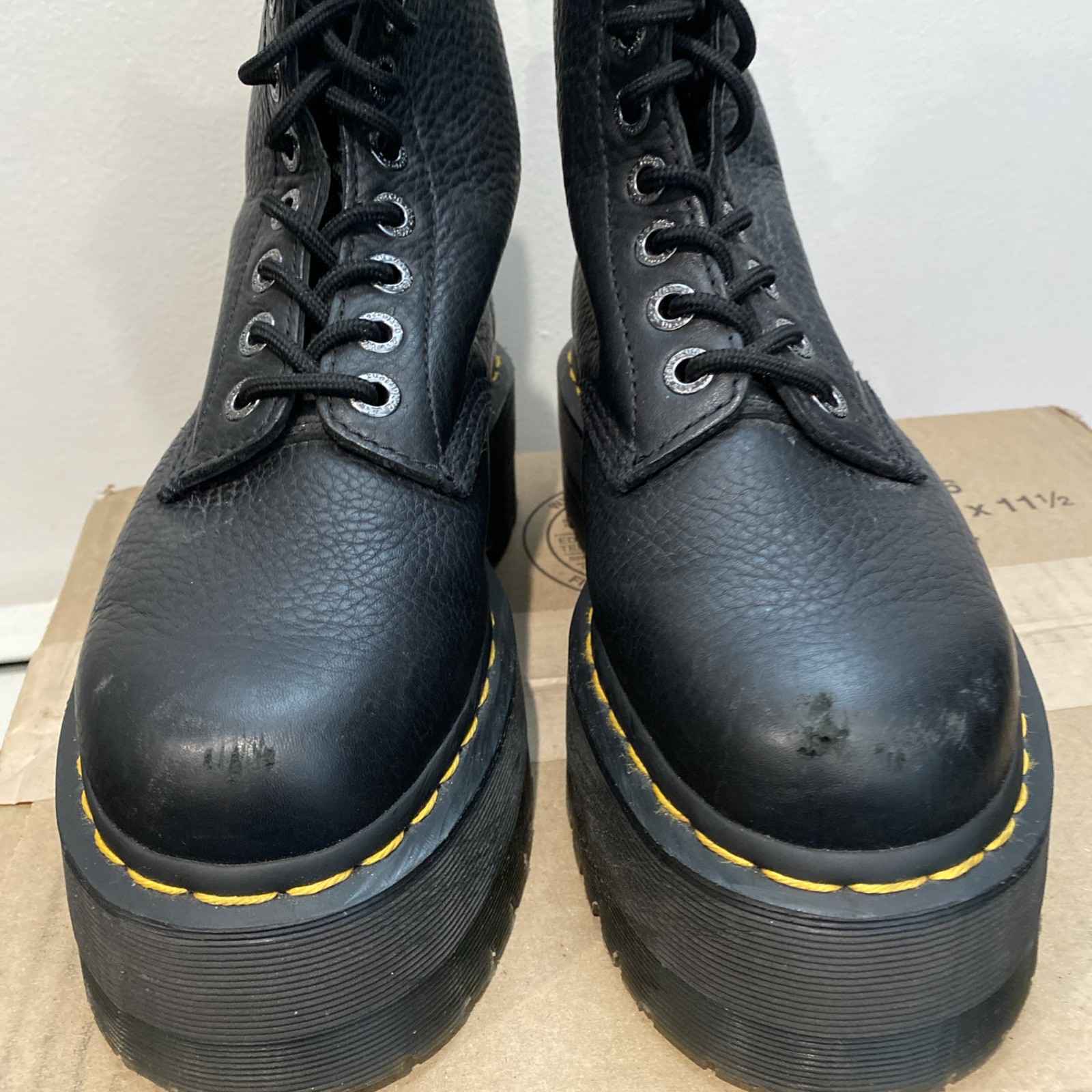 Dr Martens 1460 Pascal Max Women’s Platform Leather Pisa Boots Black Size 7 EUC