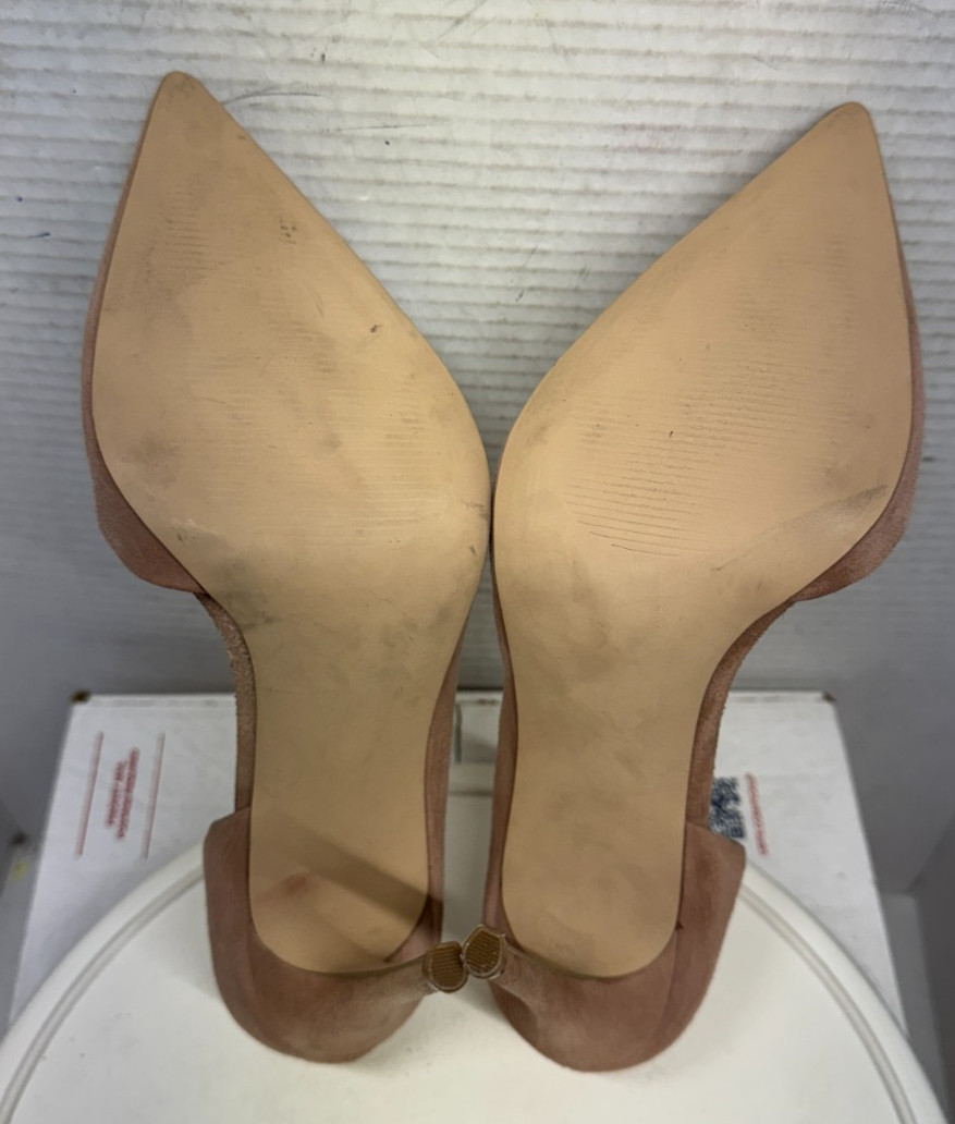 Aqua Dion Half d’Orsay Heel 4.25 Pump Suede Blush Pointed toe 1067 Women 9M 40