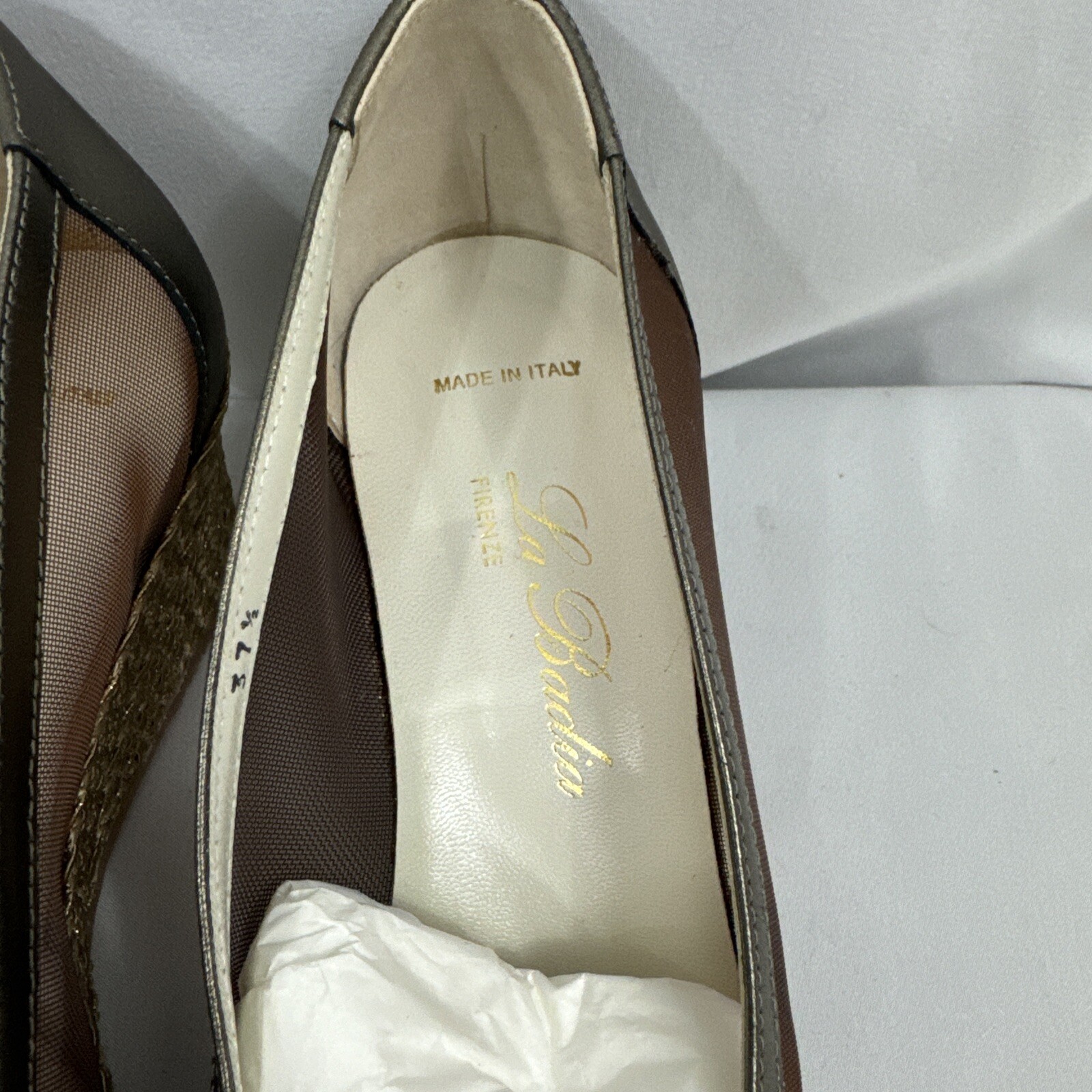 La Badia Firenze Women’s Bronze Shoes 37 1/2 Made in Italy