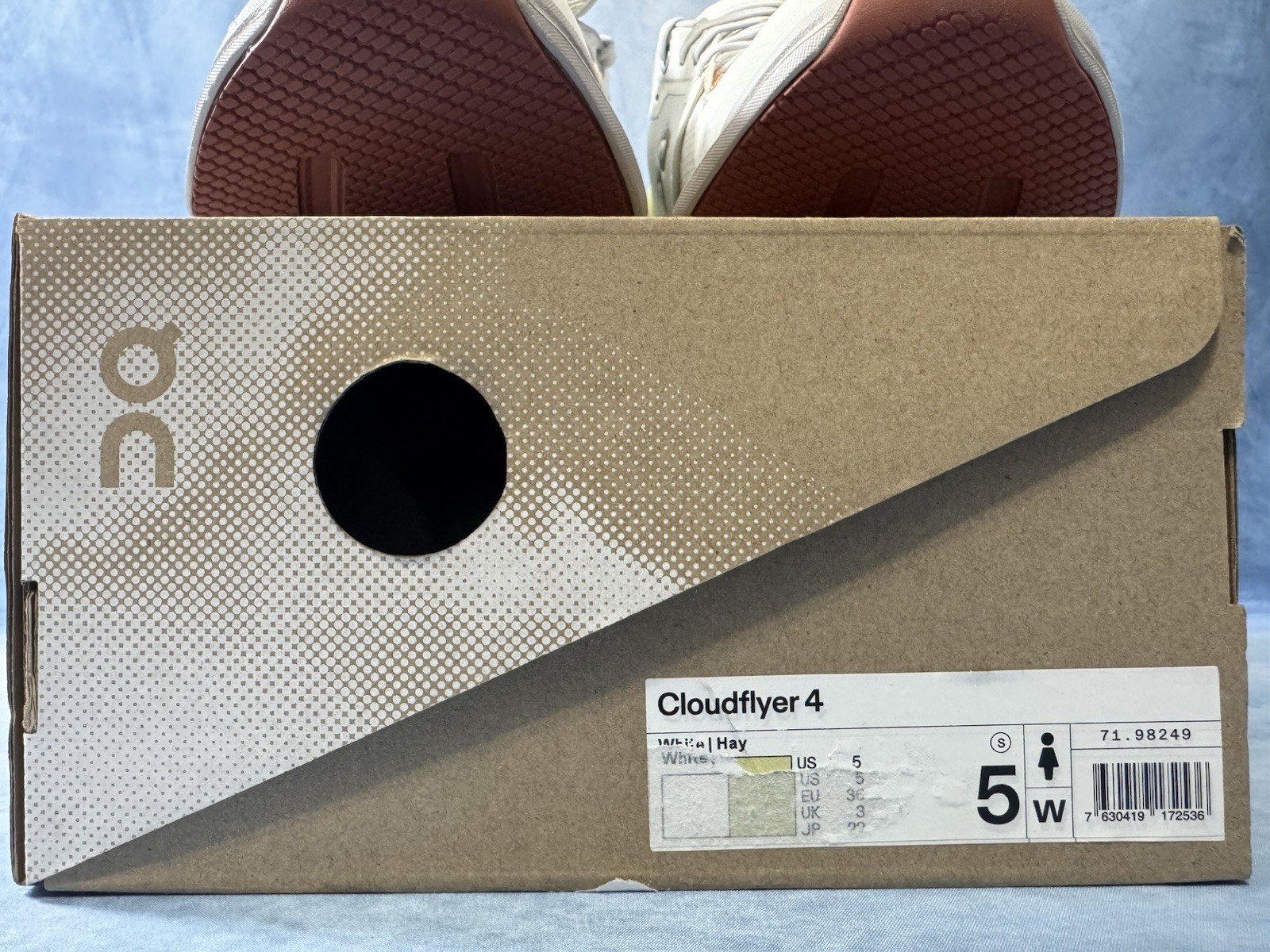 On Cloud Cloudflyer 4 Running Shoes Lace Up White Hay 71.98249 Women’s Size 5