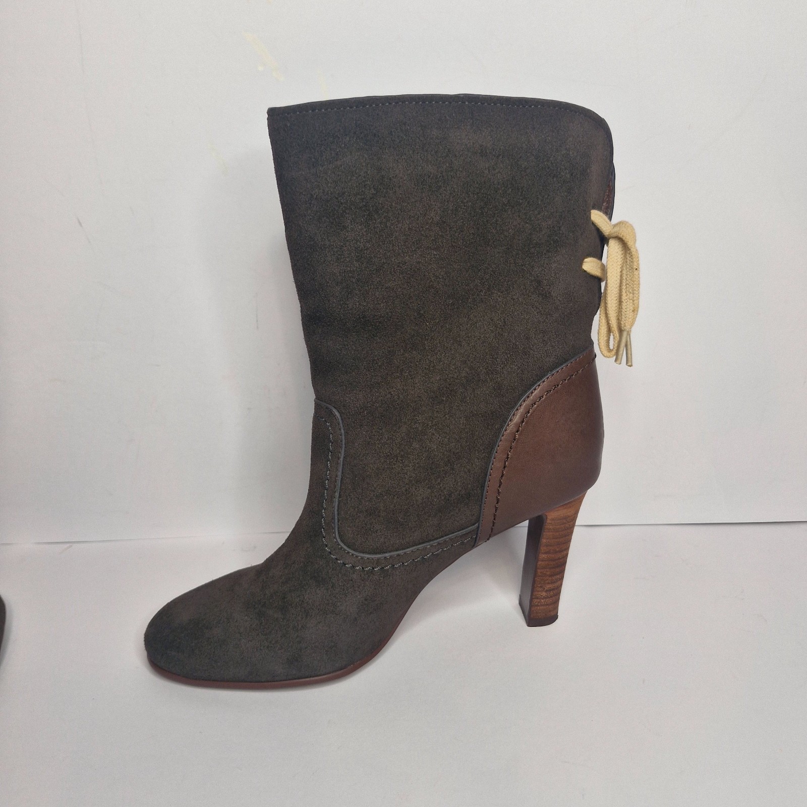 See By Chloe Lace Up Suede Brown Boots Very Good Condition Sz 37 /AU6.5 Soft