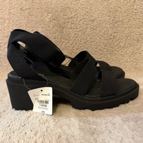 Arizona Jean Co AZ Fawn Black Platform Strappy Lug Sole Sandals Womens 11 NEW