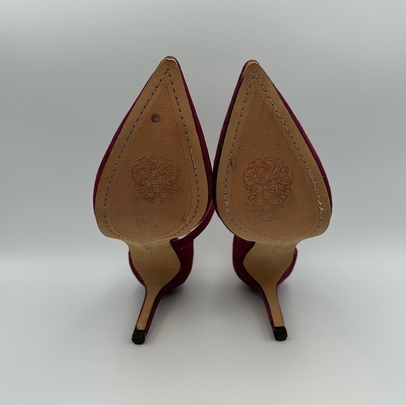 Vincent Camuto VC-Charlotte Women’s Size 9 US Red Suede Ankle-Strap Heels Shoes