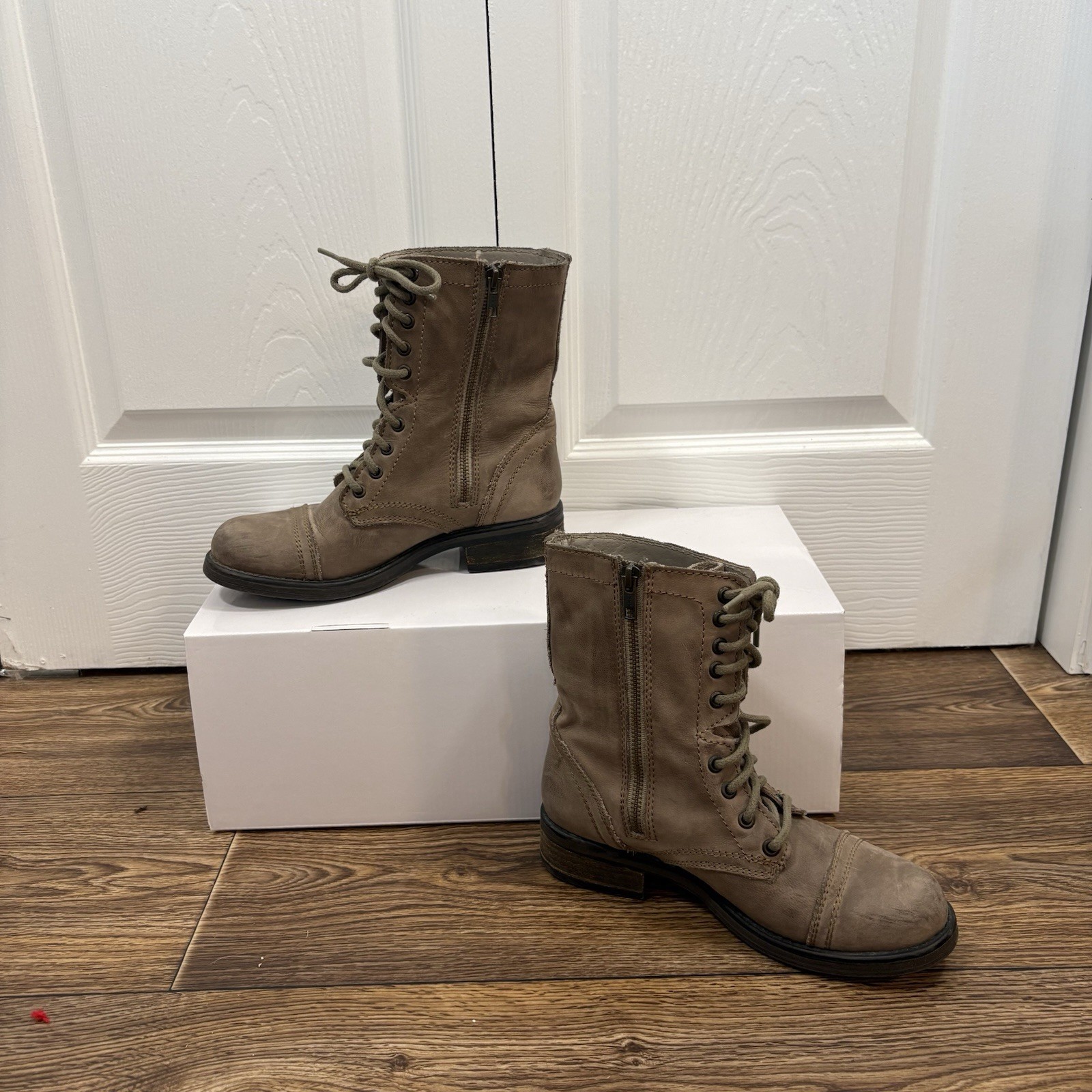 Steve Madden Troopa 2.0 Leather Combat Boots – Women’s Size 7.5M