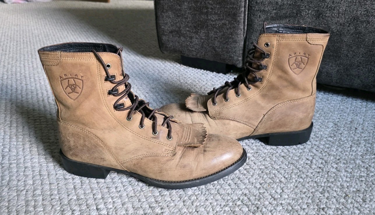 Vintage ARIAT ATS Kiltie Roper Ankle Boots Women’s Size US 9.5 M Brown Leather