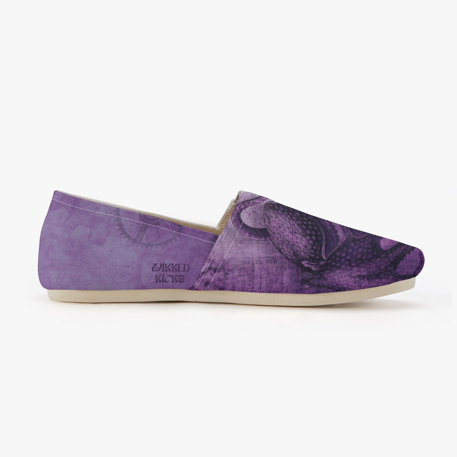 Purple Octopus Slip On Canvas Shoes Nautical Ocean Squid Art Casual Flats