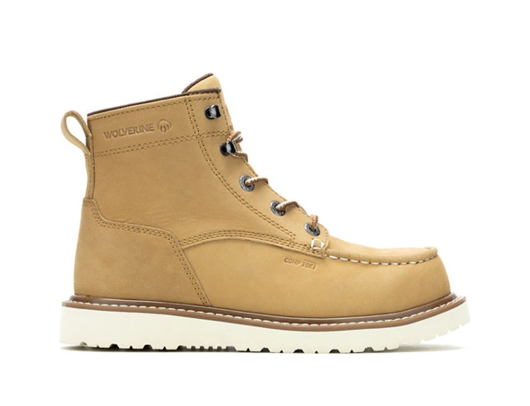 Wolverine Women’s Trade Wedge Unlined 6″ Composite Toe Work Boot- Sand-Size 9.5w