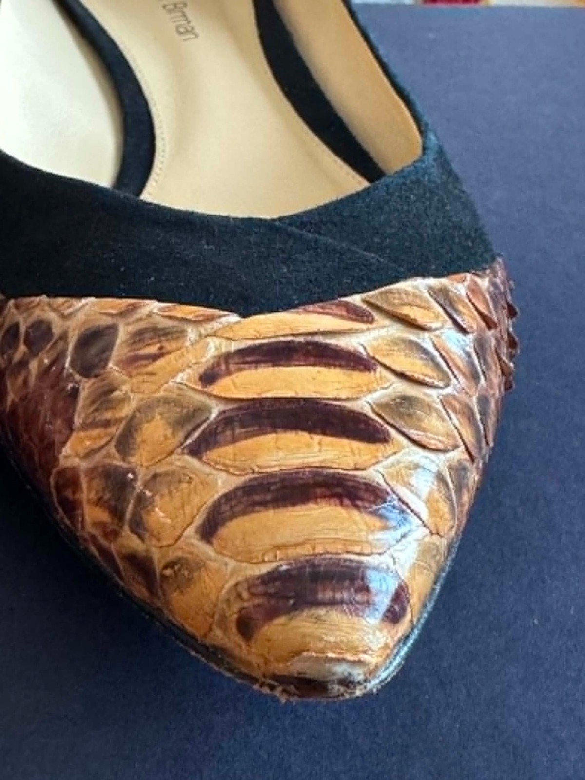 ALEXANDRE BIRMAN Python Snake Skin Suede Leather Ballerina Flats Size 37