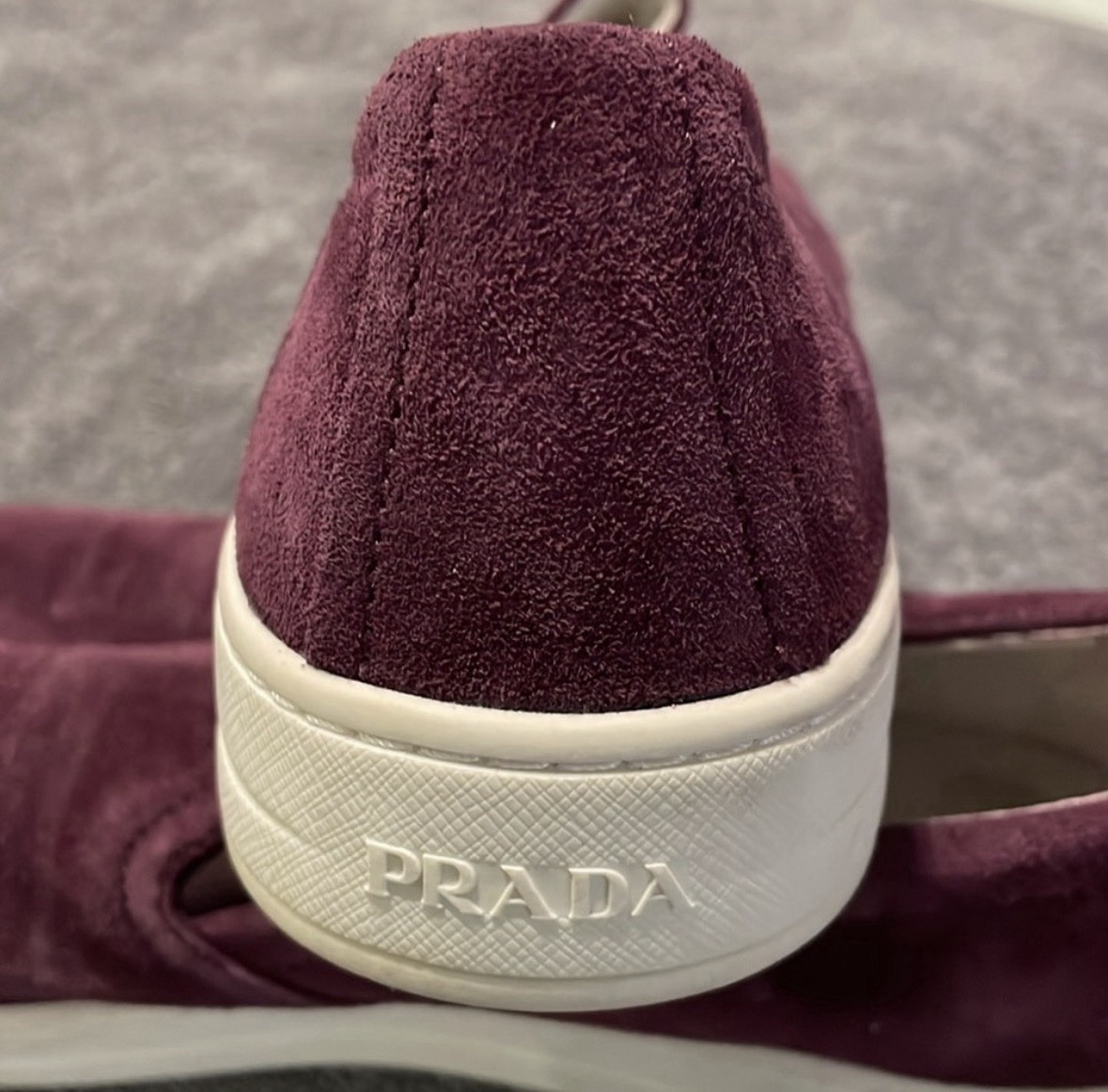 Prada Plum Purple Women’s Suede slip on shoes size EUR 37.5 / US 7.5 – 8