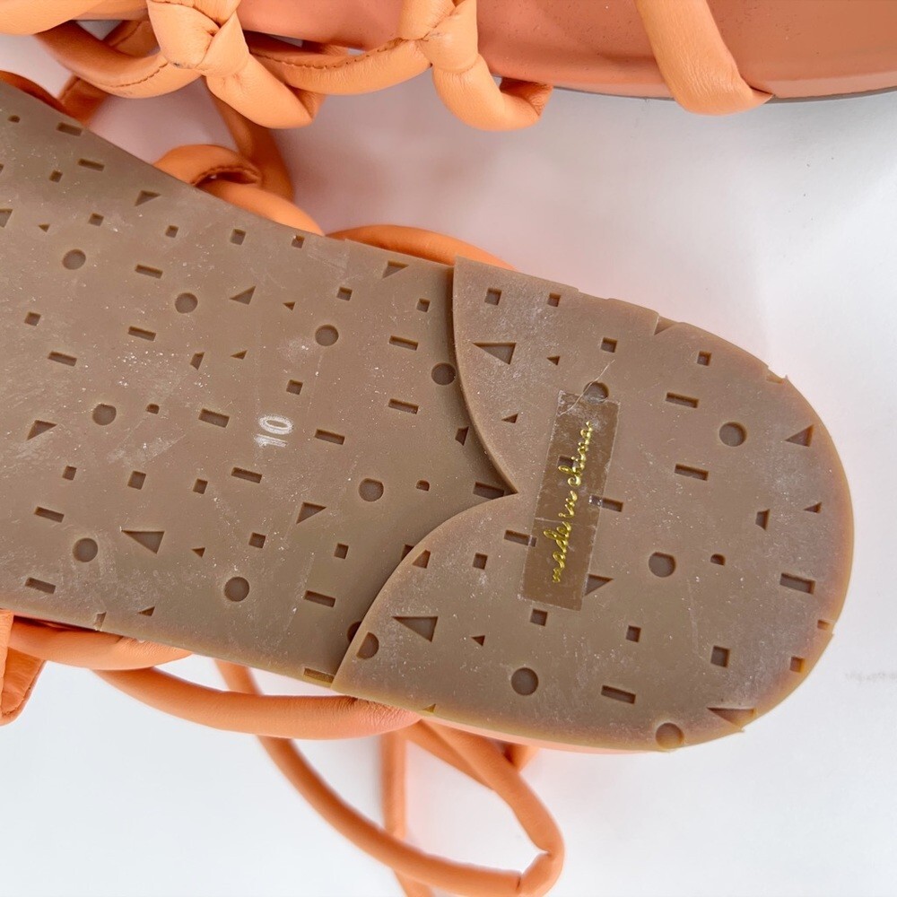 Charlotte Stone Orange Lace Up Sandals Noemi Gladiator Apricot Colorful Size 10